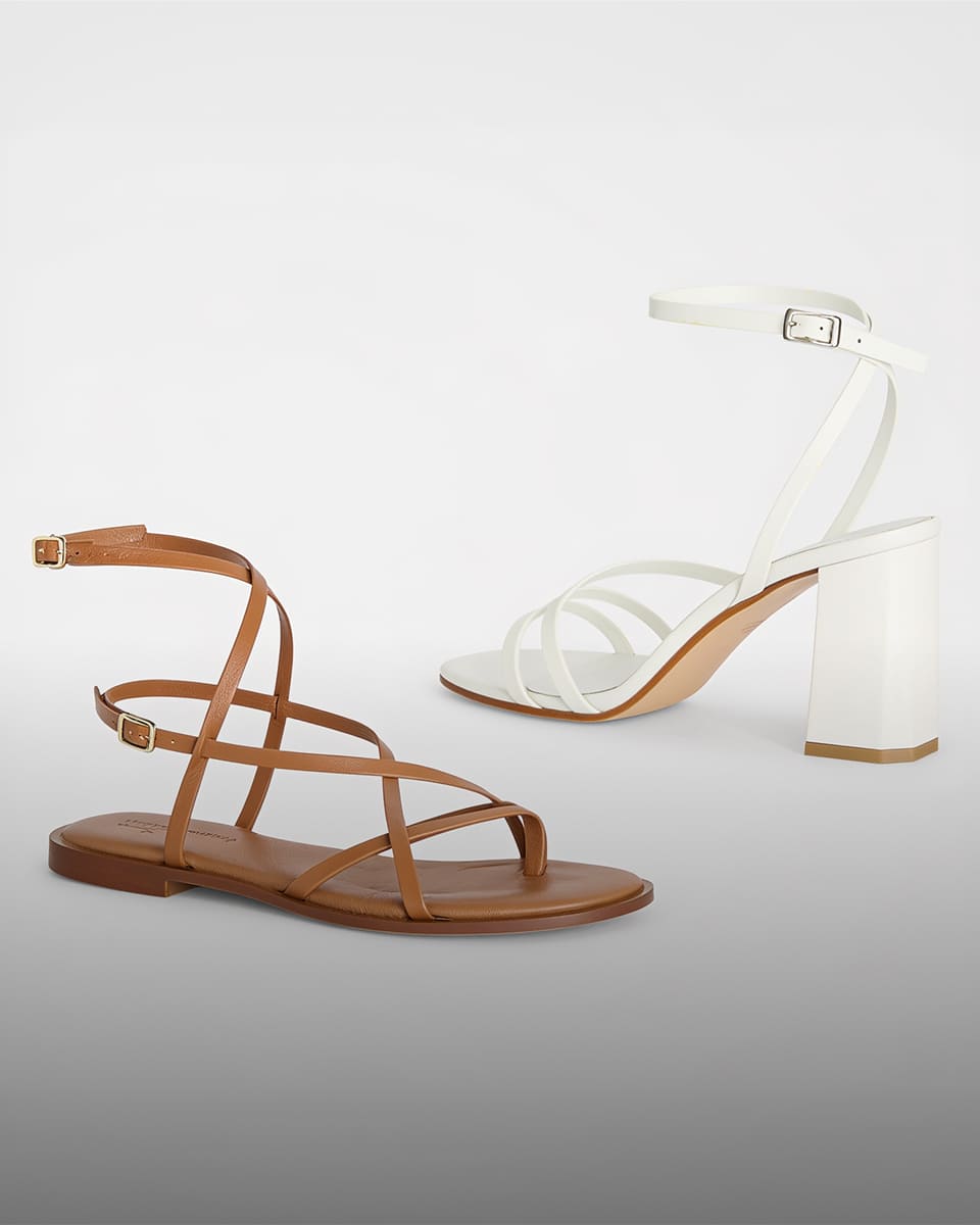 Immagine di un sandalo donna flat e uno col tacco