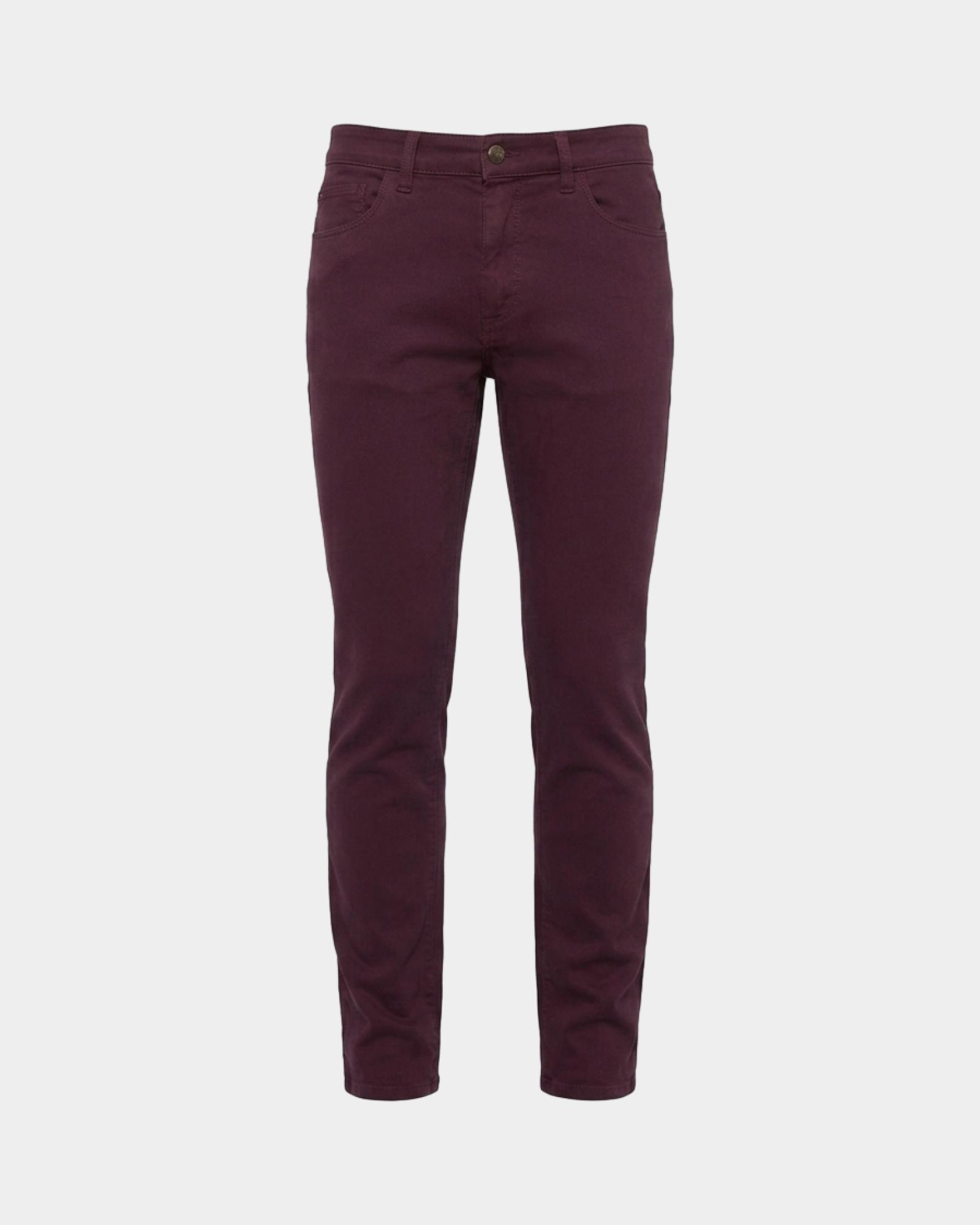 Vaqueros de 5 bolsillos para hombre en algod&oacute;n el&aacute;stico  corte Slim Made in Italy, MORADO OSCURO, large