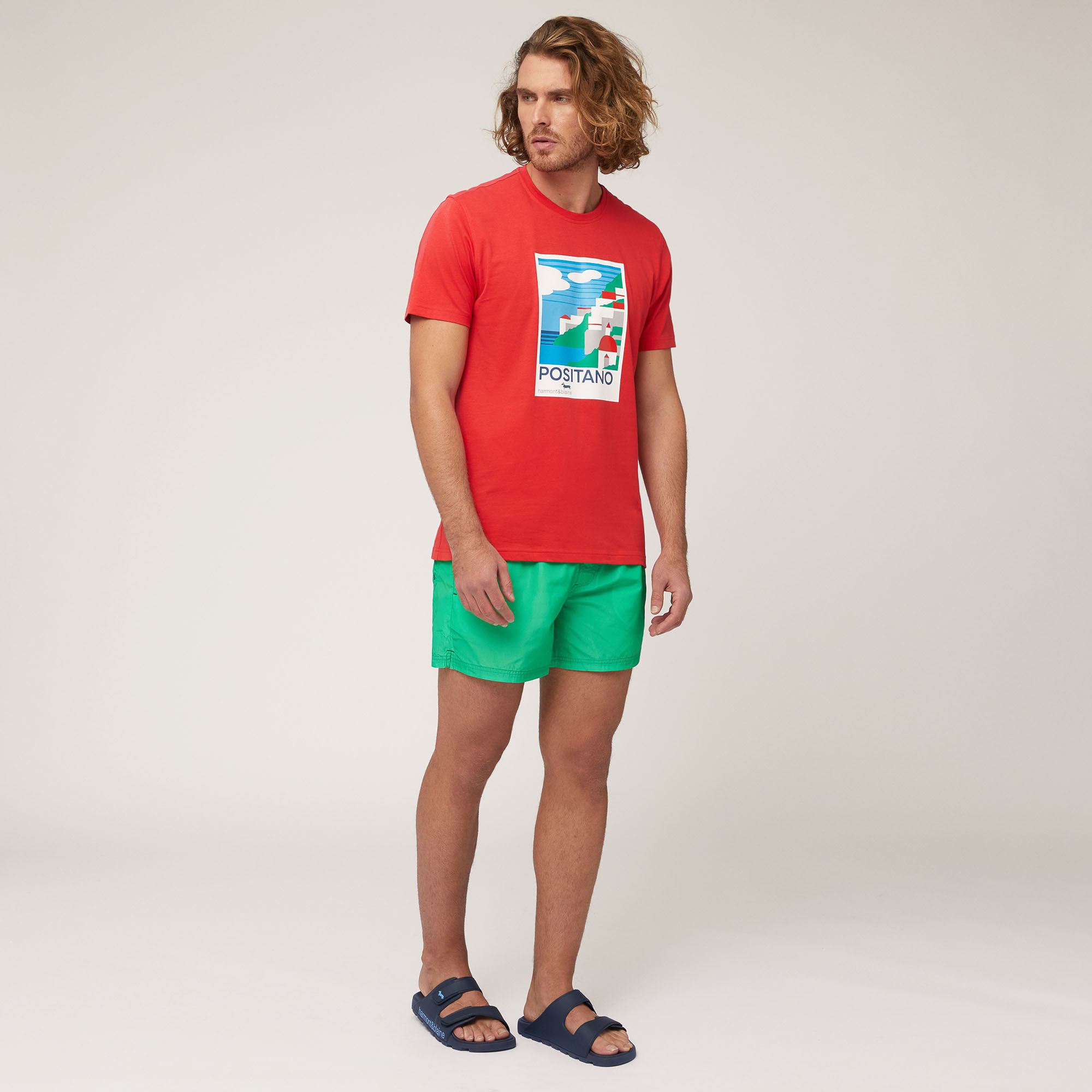 Camiseta con motivo de la costa amalfitana, Rojo Claro, large image number 3