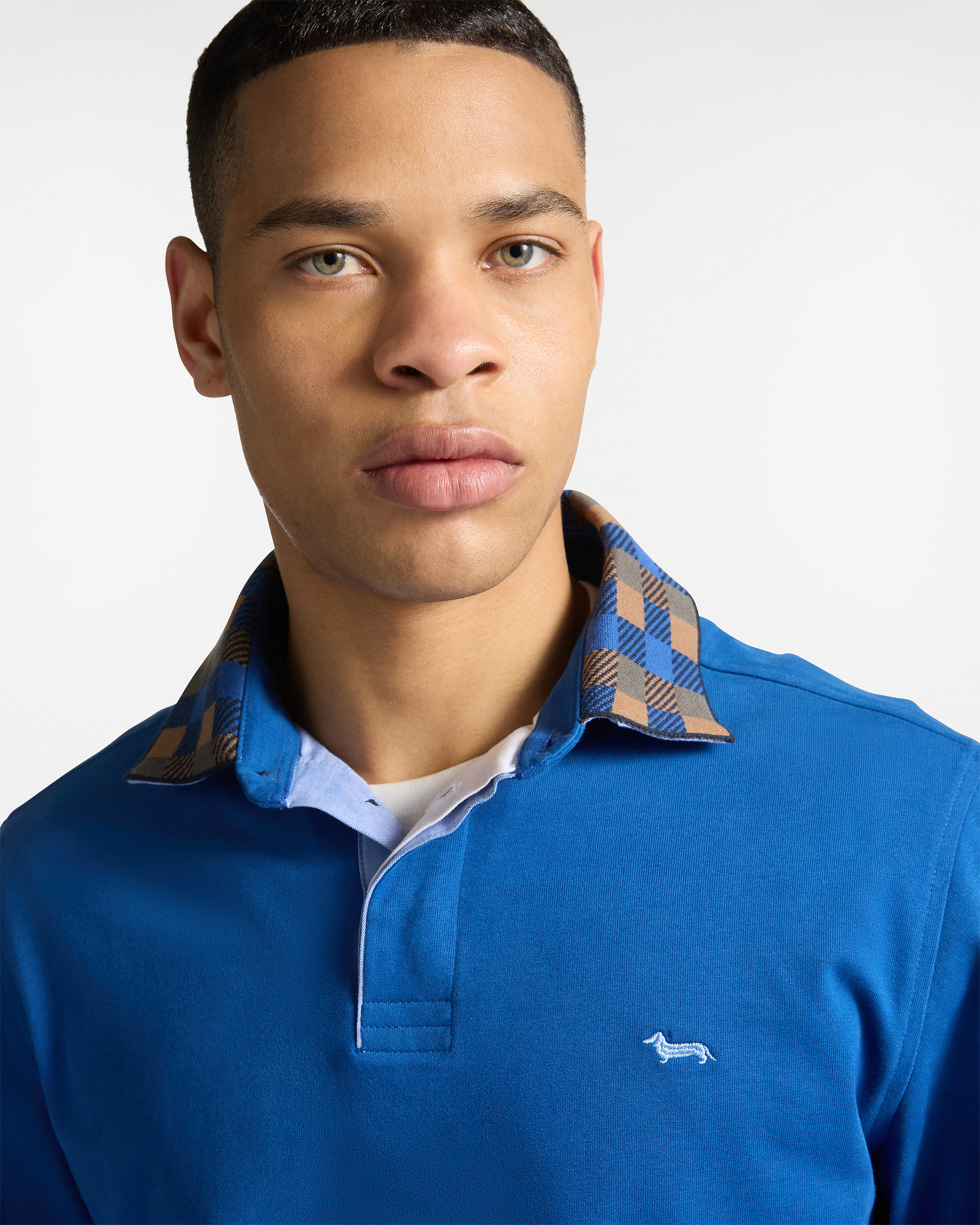 Vietri Polo Shirt with Contrast Collar, Light Blue, large image number 2