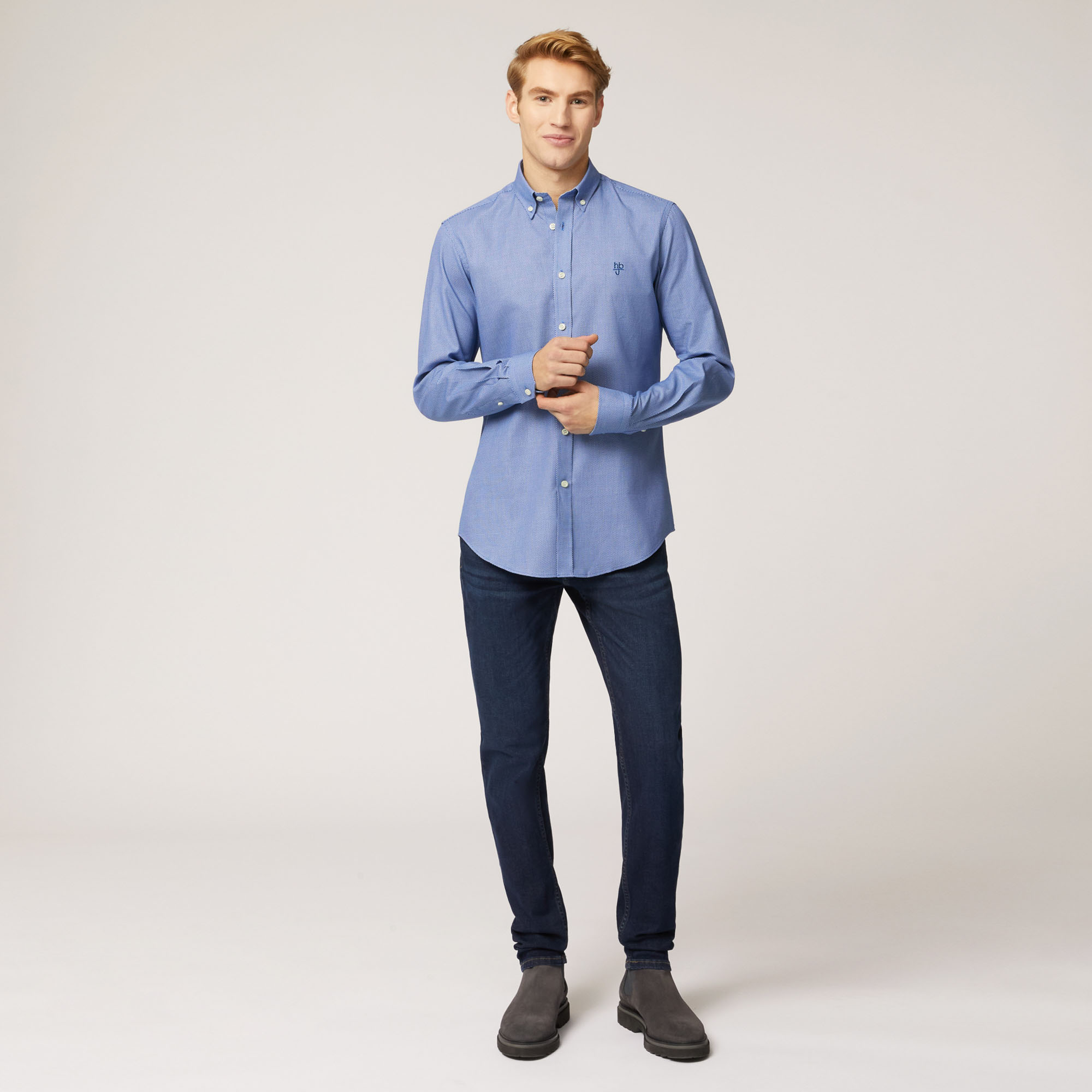 NARROW M/L COLLO MONTECARLO 2 TEX, Blu Chiaro, large image number 3