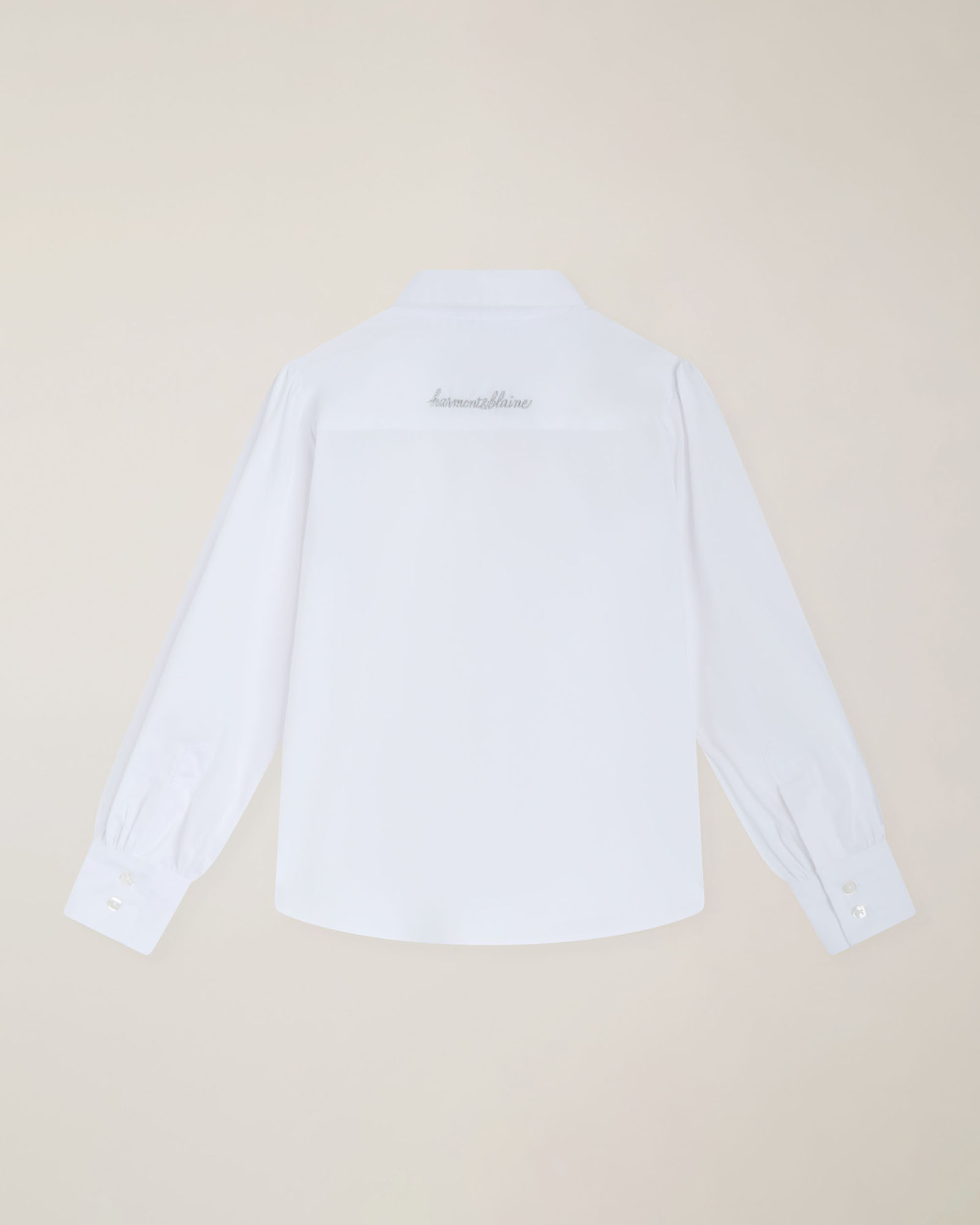 Stretch poplin shirt with back embroidery