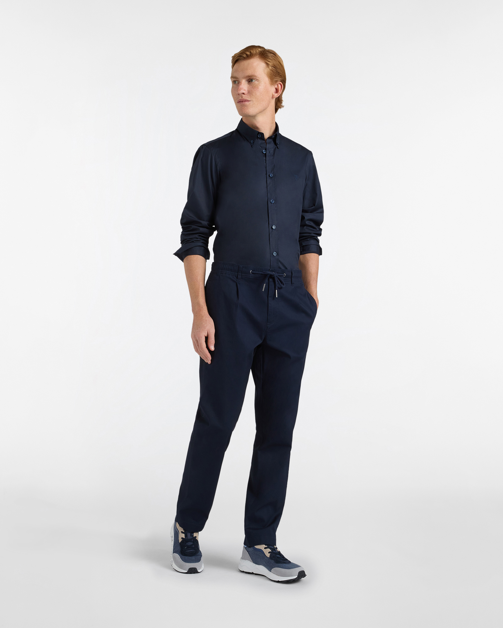 Camicia Uomo Tinta Unita Narrow Fit, Blu scuro, large image number 3