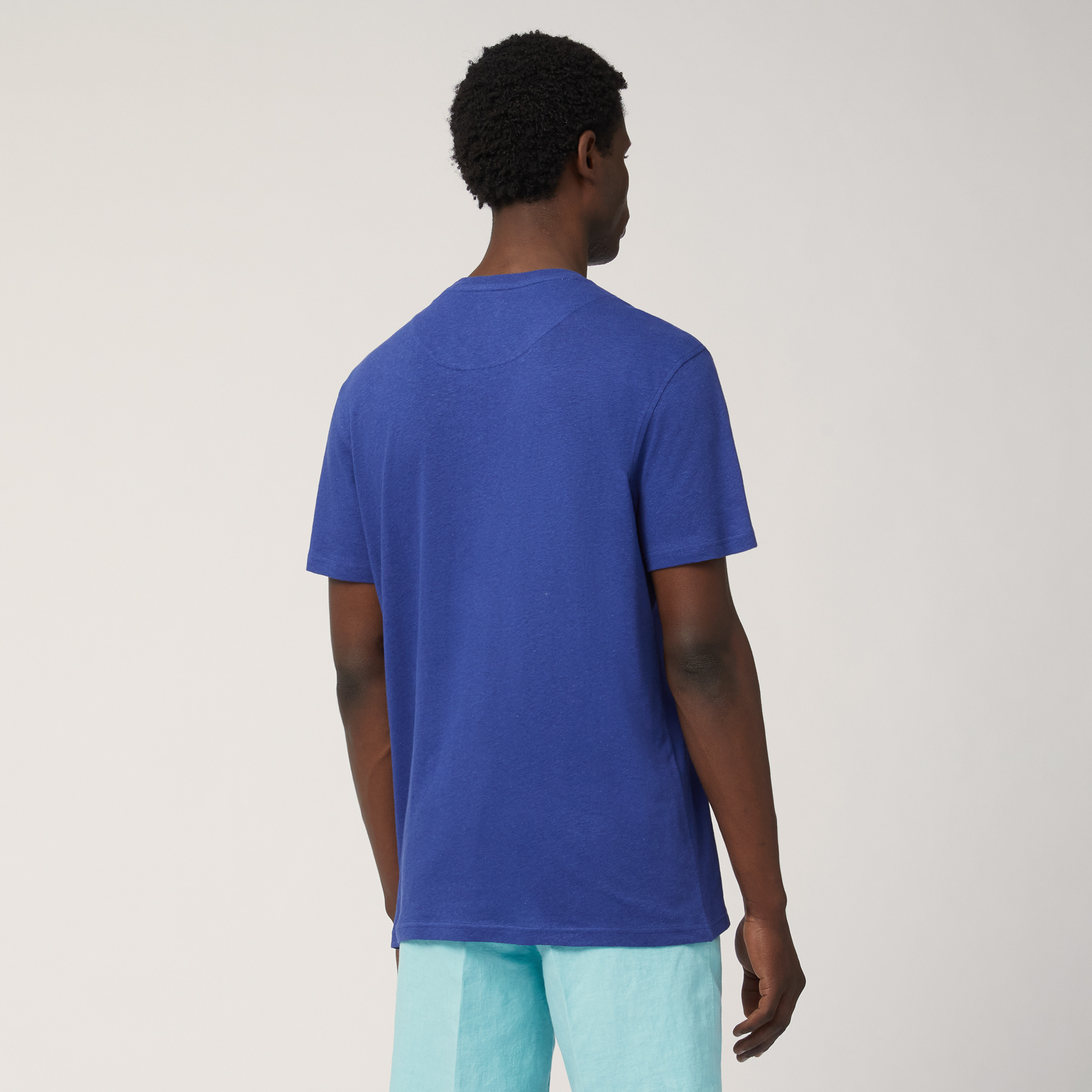Camiseta de lino y algodón, Azul, large image number 1