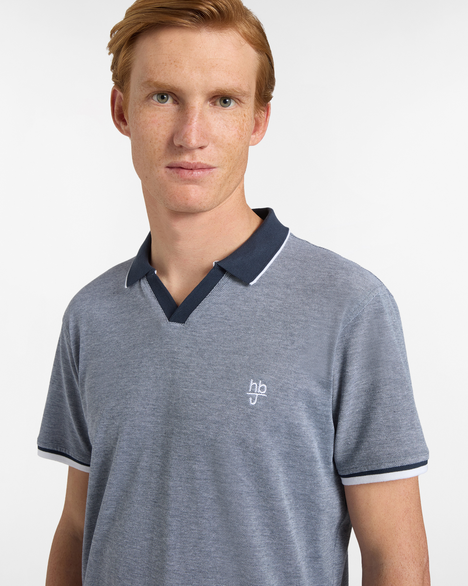 Polo uomo regular fit dettagli a contrasto, Blu scuro, large image number 2