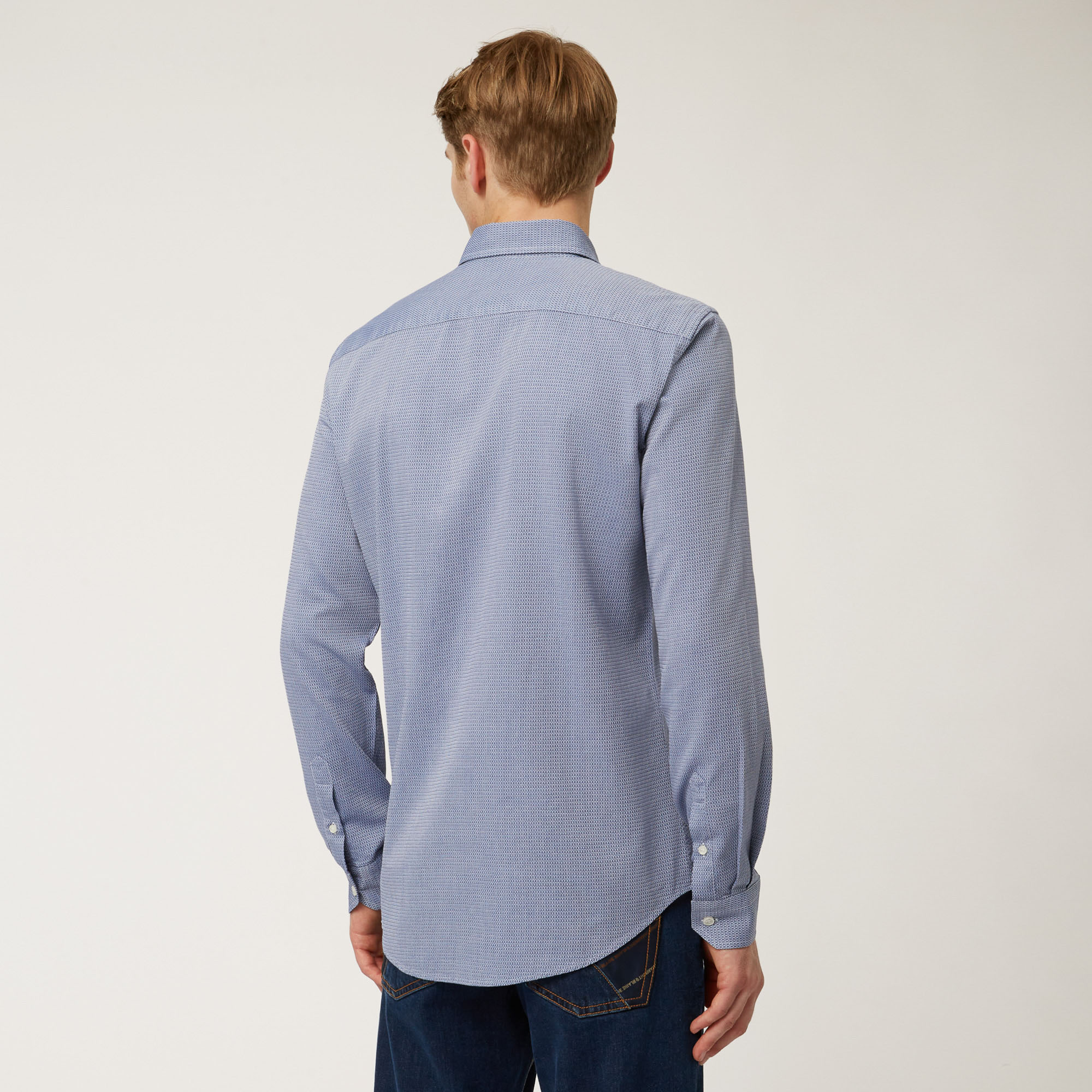 Shirt With Contrasting Inner Detail, Blue, large image number 1