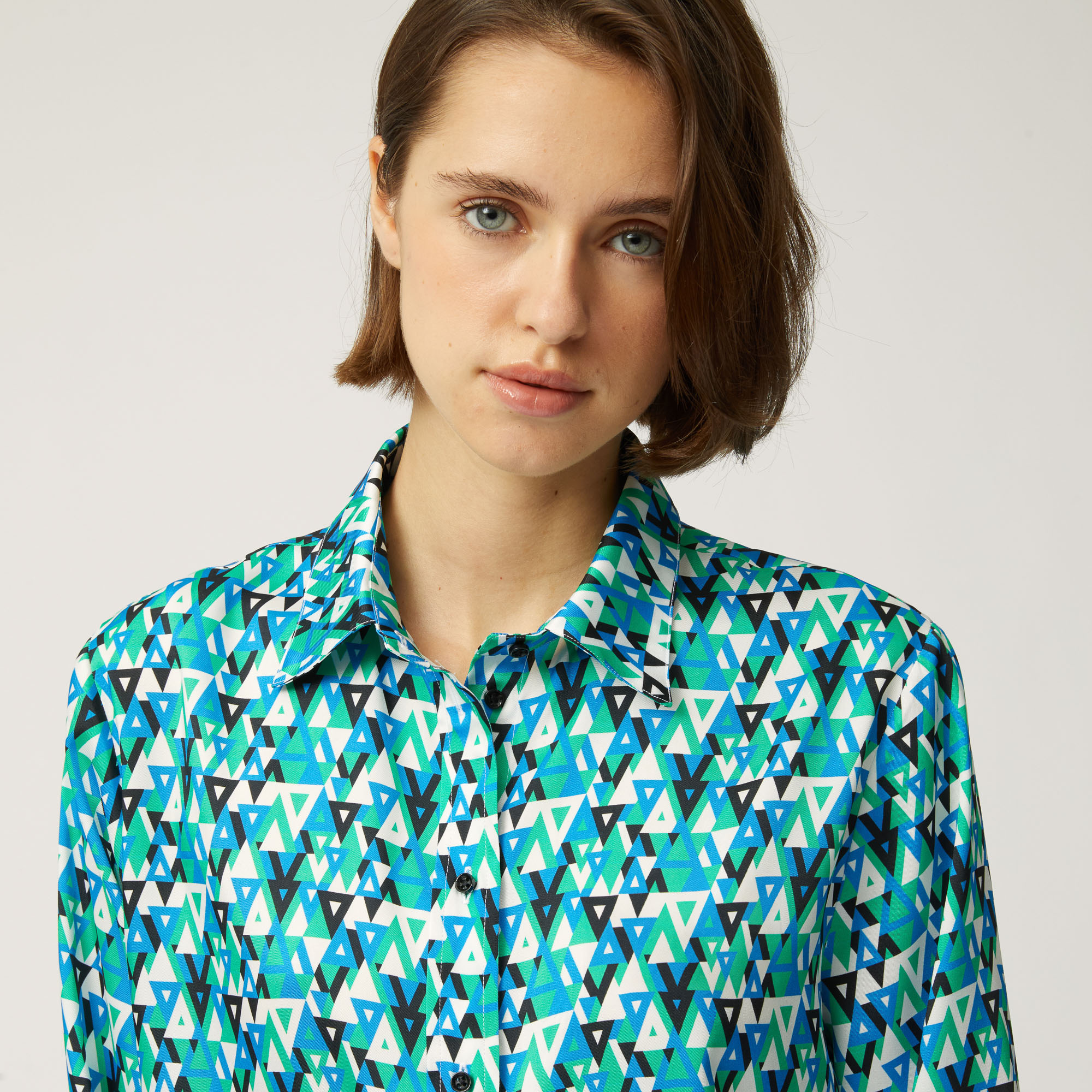Camisa Con Estampado Geom&eacute;trico Ski Lounge, Verde Seda, large image number 2