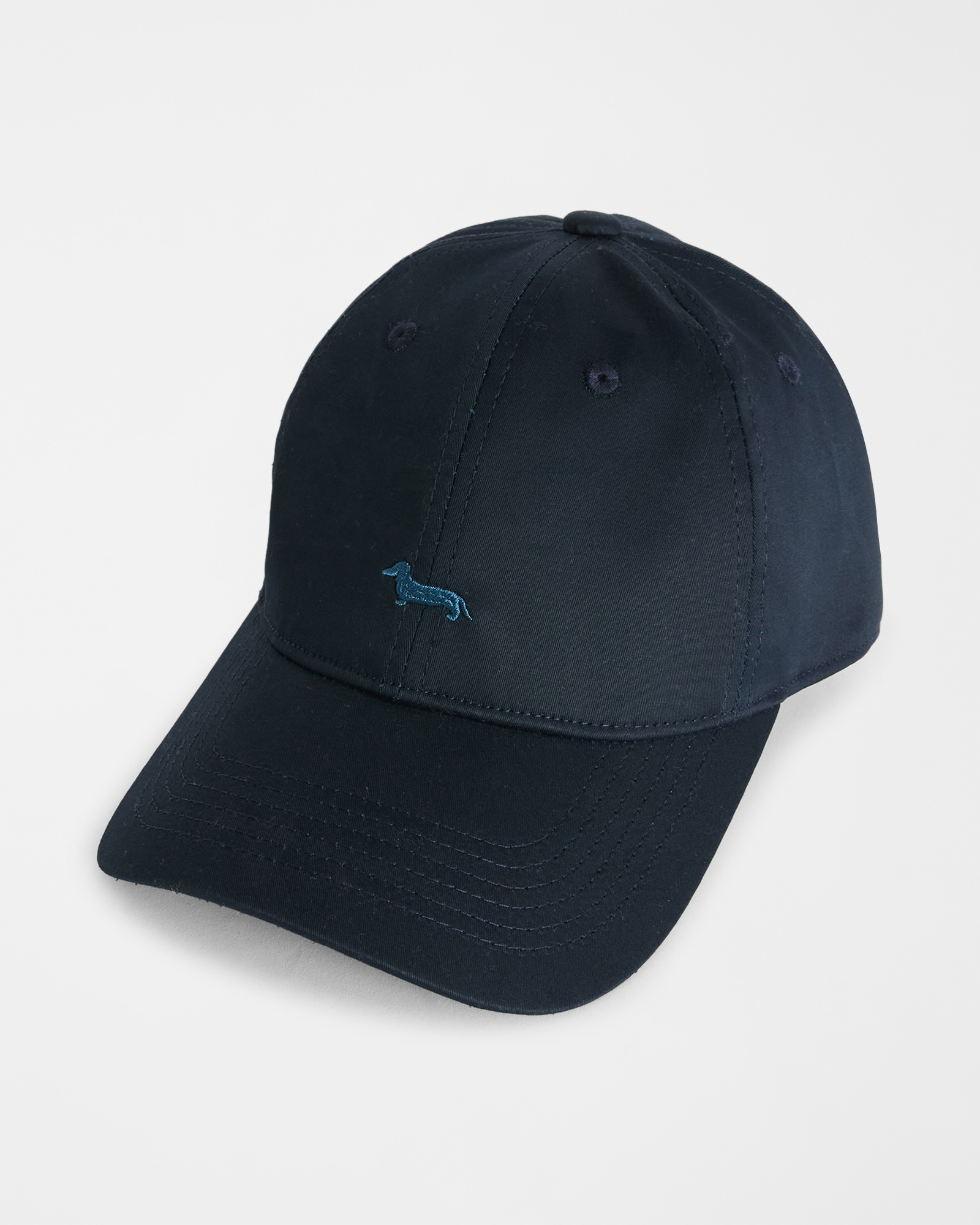 Cappello baseball con ricamo bassotto, Blu, large