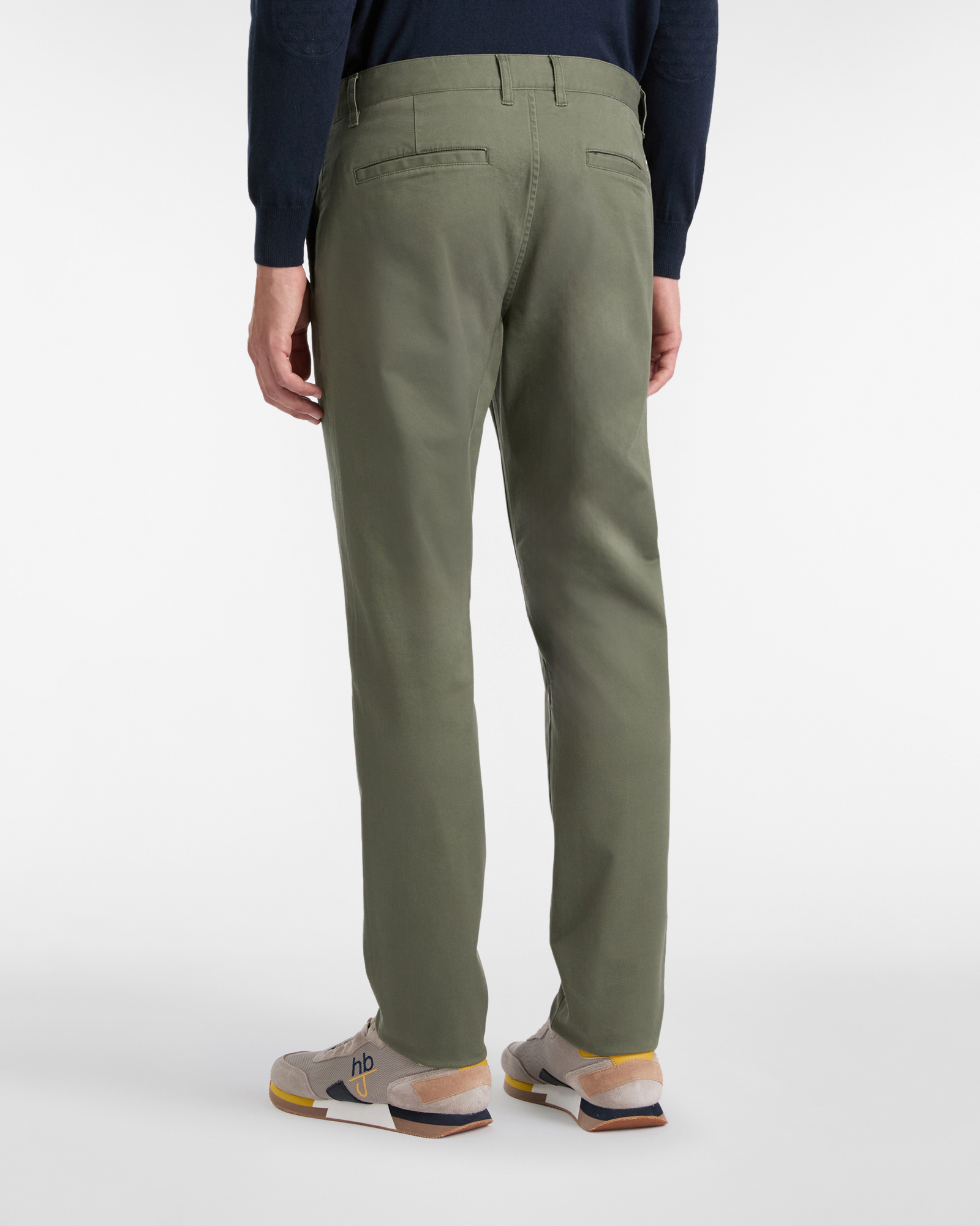 Pantaloni Chino Narrow Fit in Cotone Stretch, Verde Oliva, large image number 1