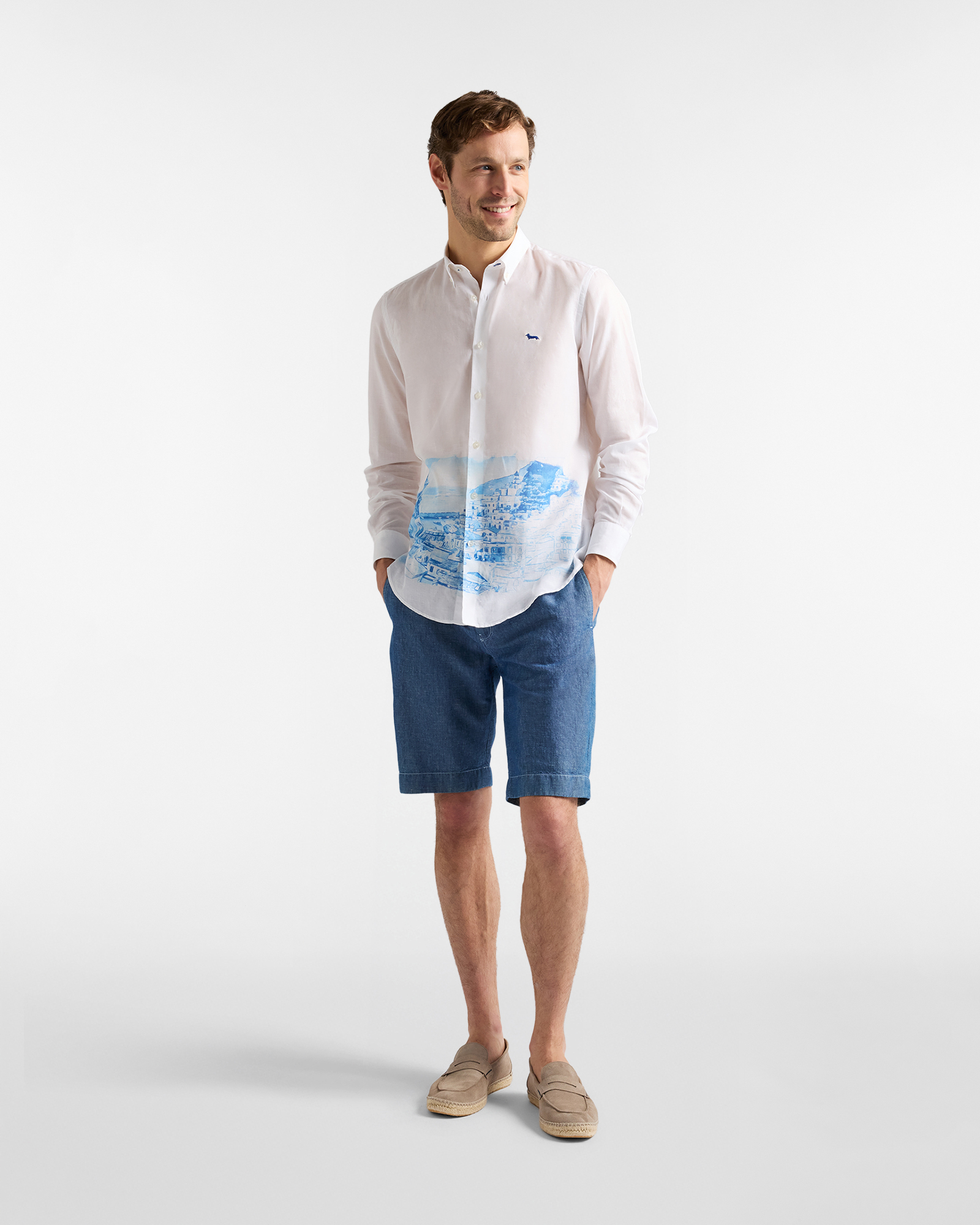 Men's denim bermuda shorts, Blue, large image number 3