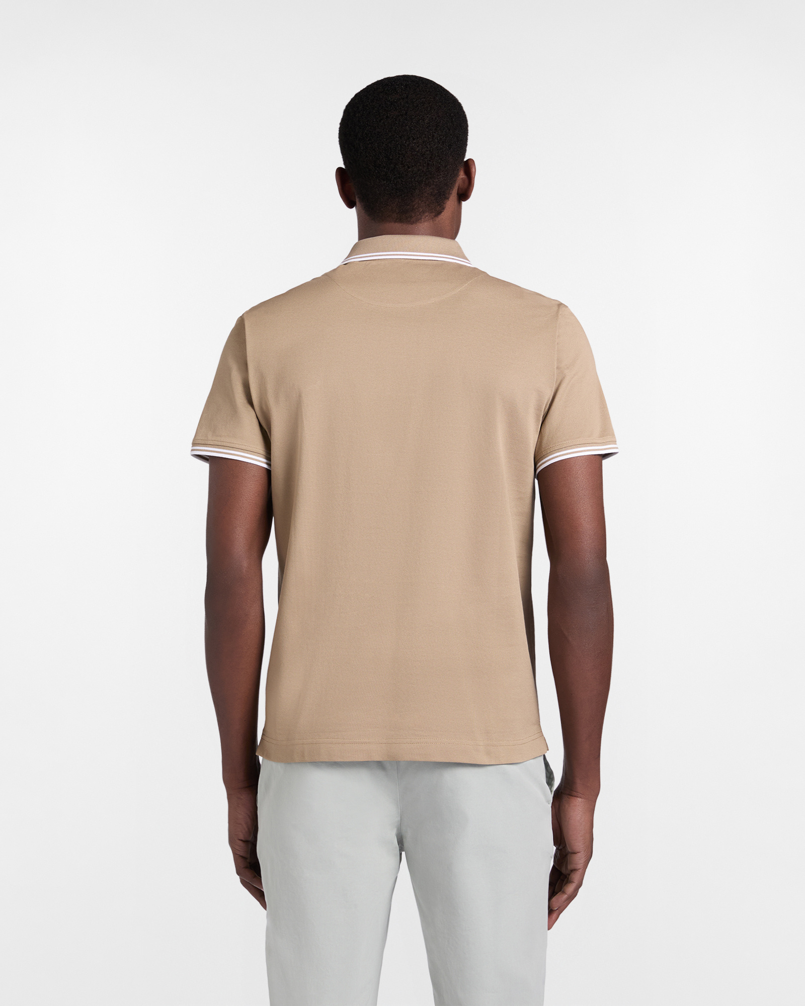 Polo de hombre con detalles de rayas en contraste, Gris, large image number 1