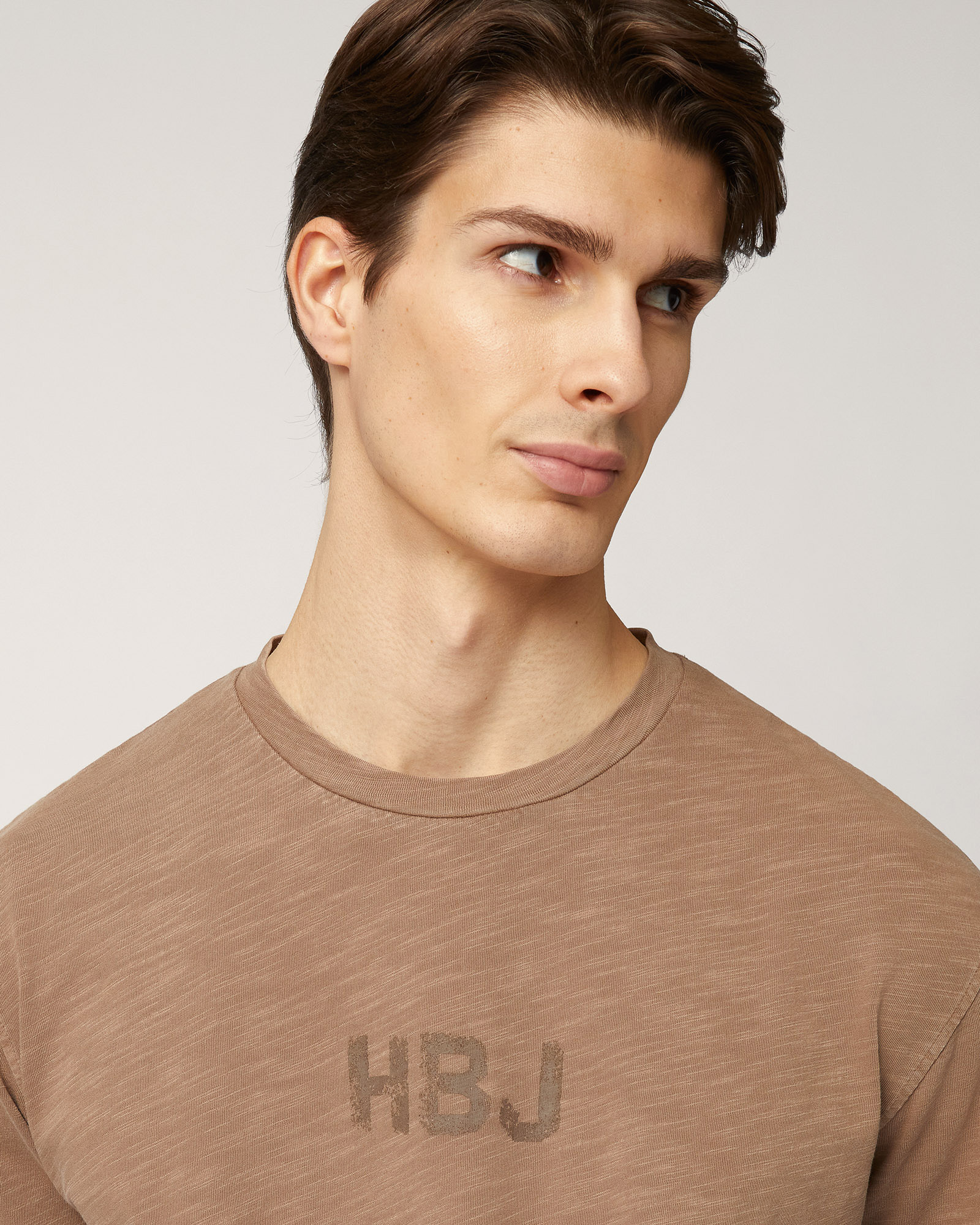 T-Shirt Distressed Fit Logata, Marrone Chiaro, large image number 2