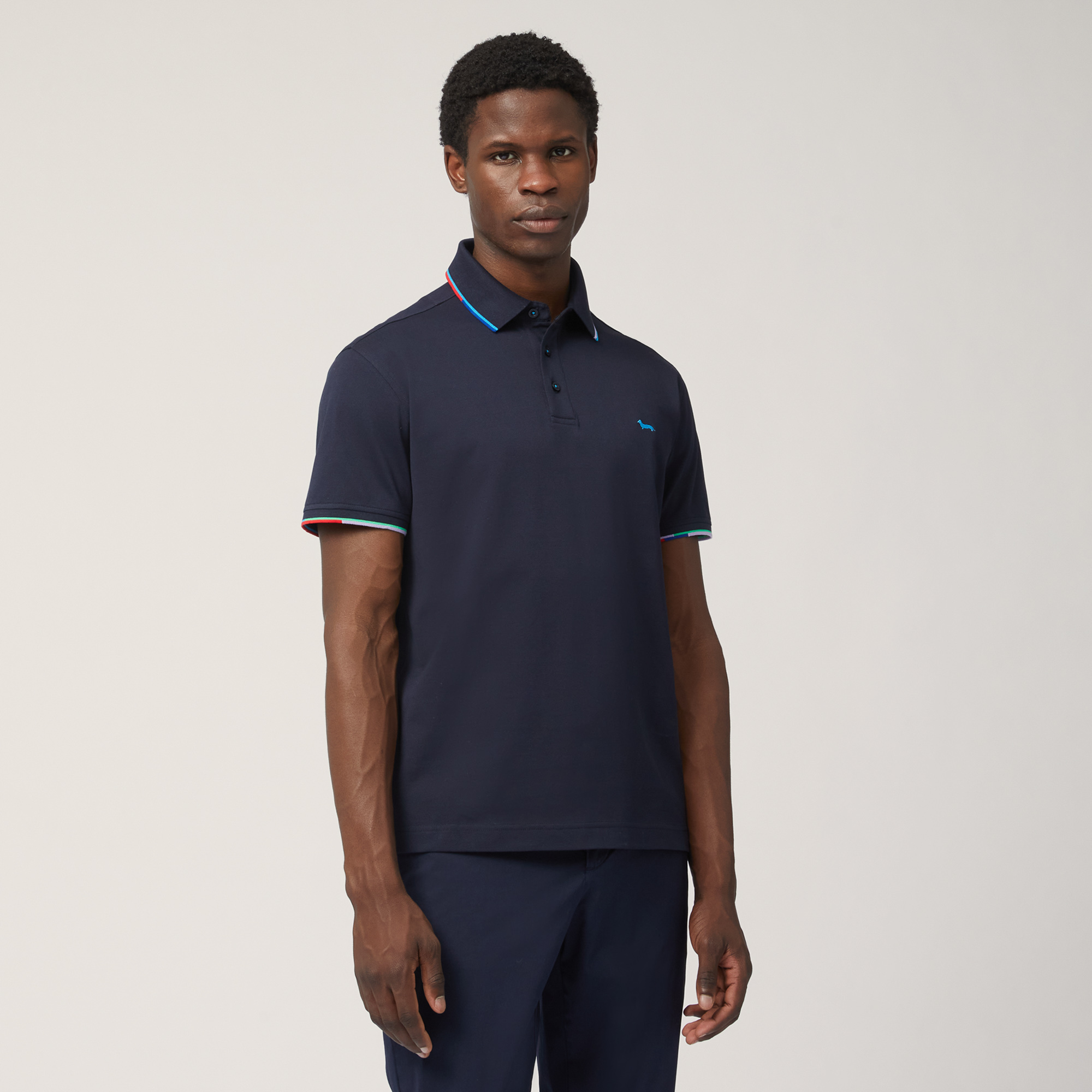Polo with Multicolor Details, Blue, large image number 0