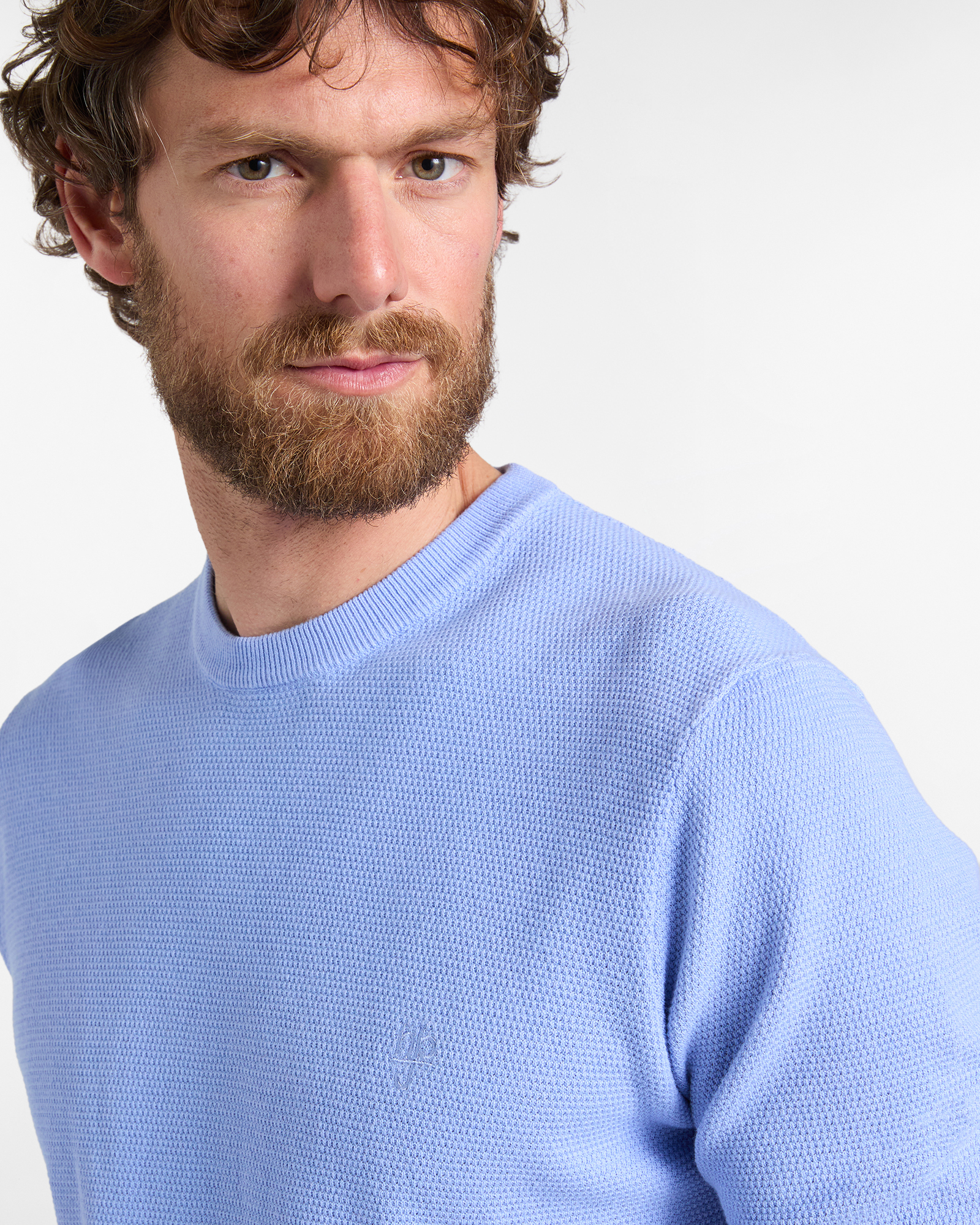 T-Shirt Uomo in Maglia, Azzurro polvere, large image number 2