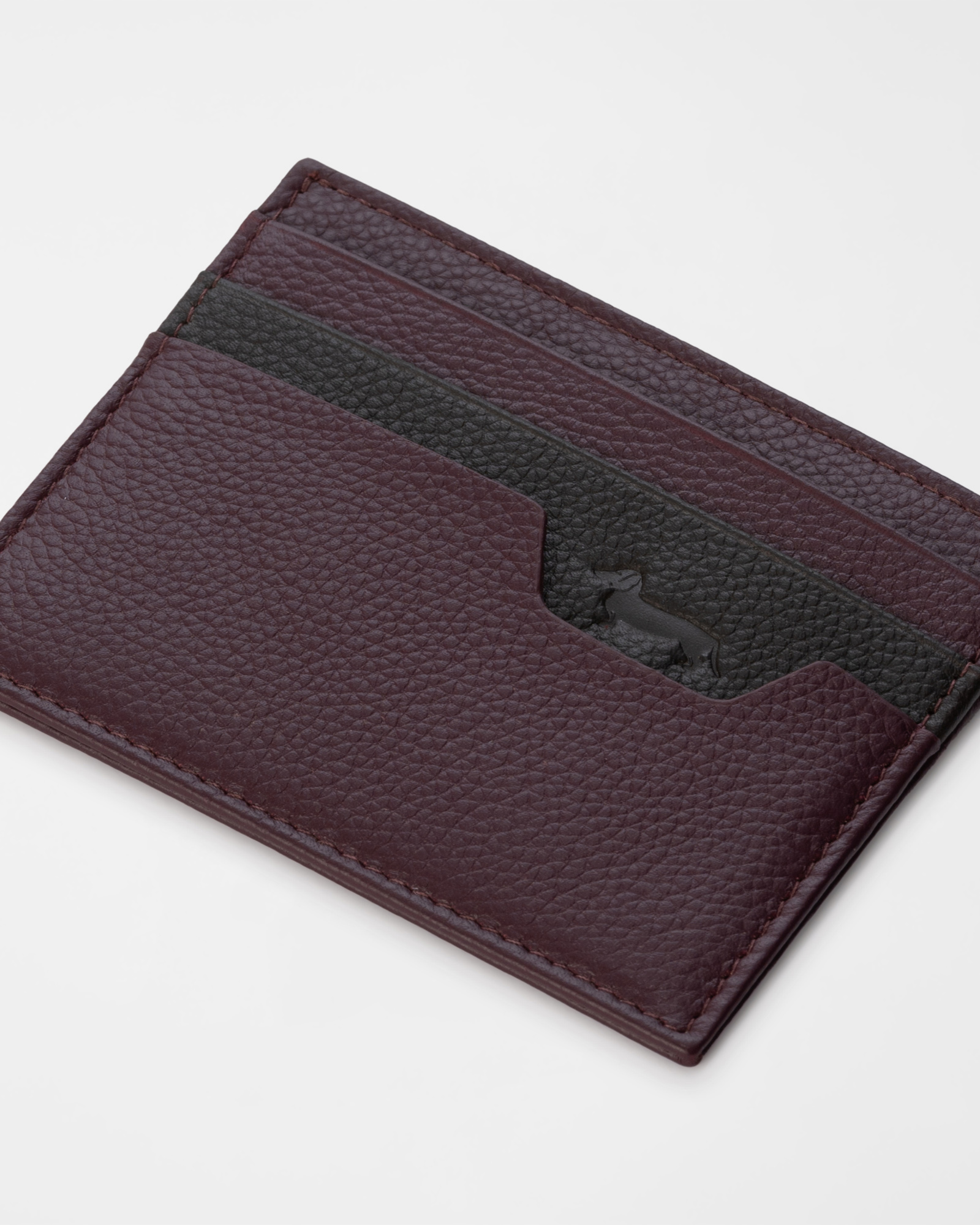 Men&rsquo;s Genuine Leather Card Holder, BORDEAUX, large