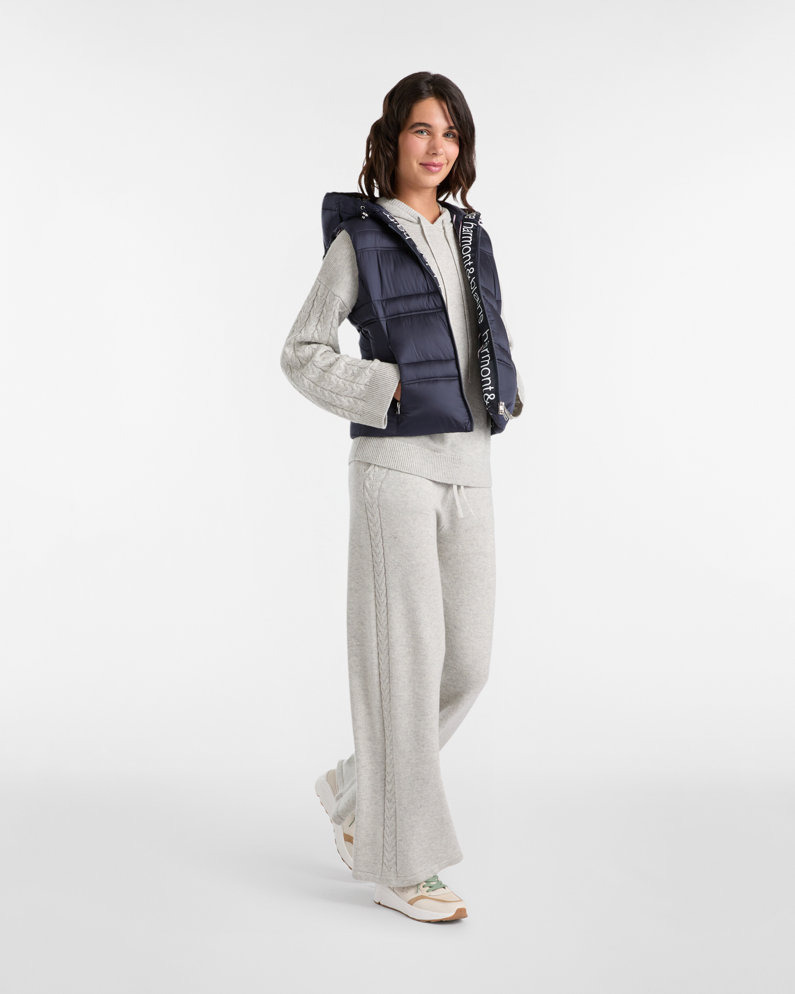 Cable Knit Jumpsuit, Stone, large image number 3
