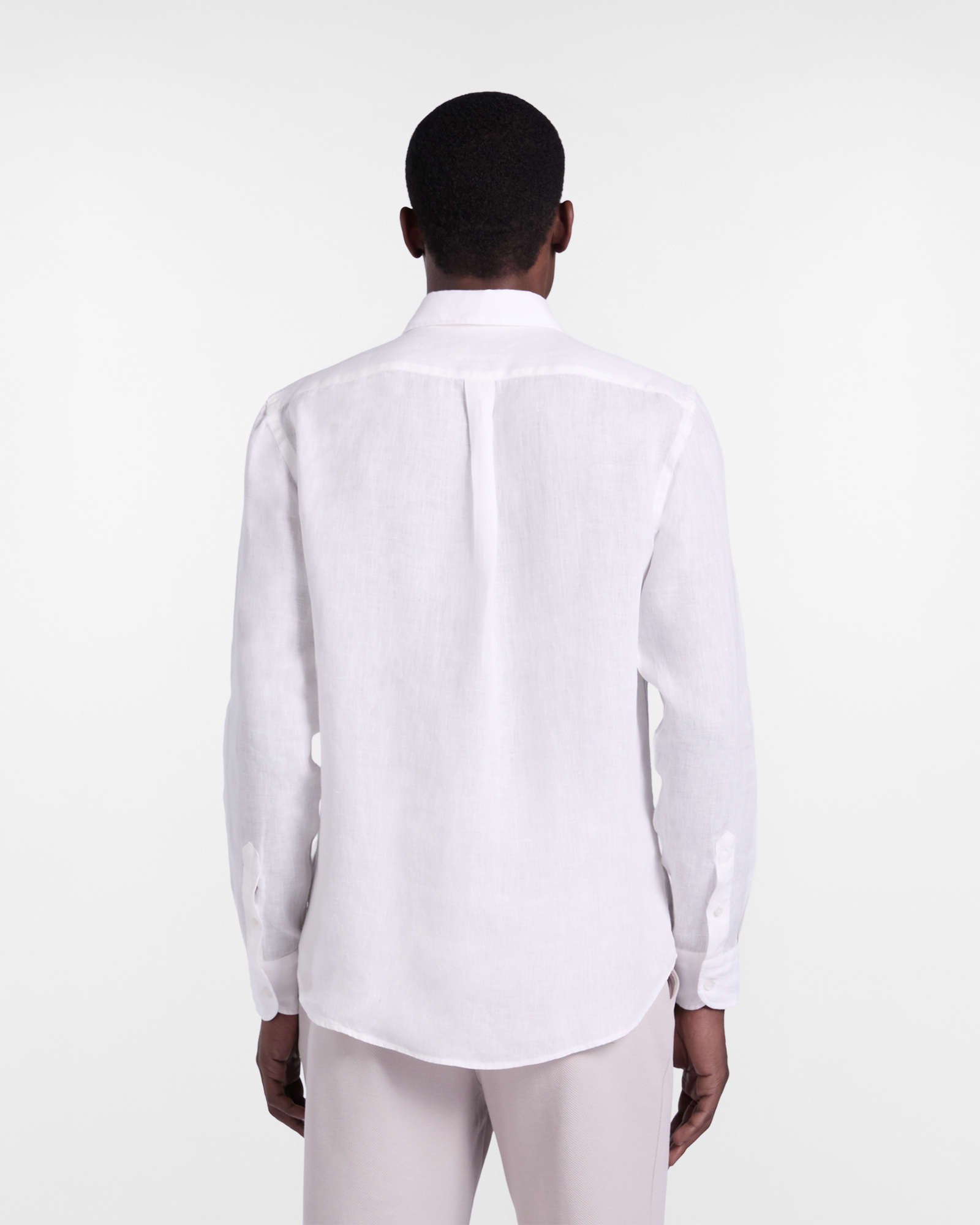Chemise unie en pur lin, Blanc, large image number 2