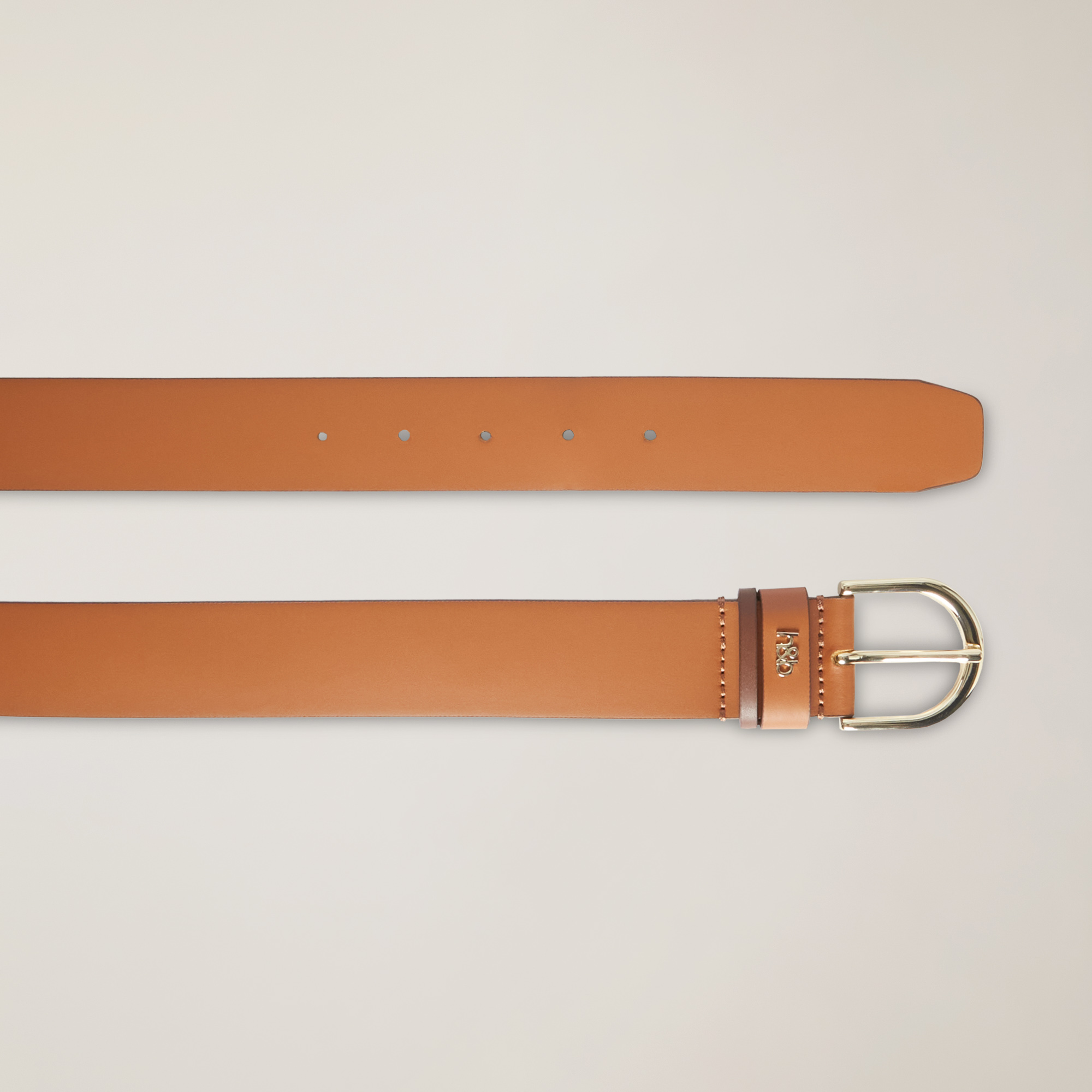Two-Tone Leather Belt, Beige, large image number 1