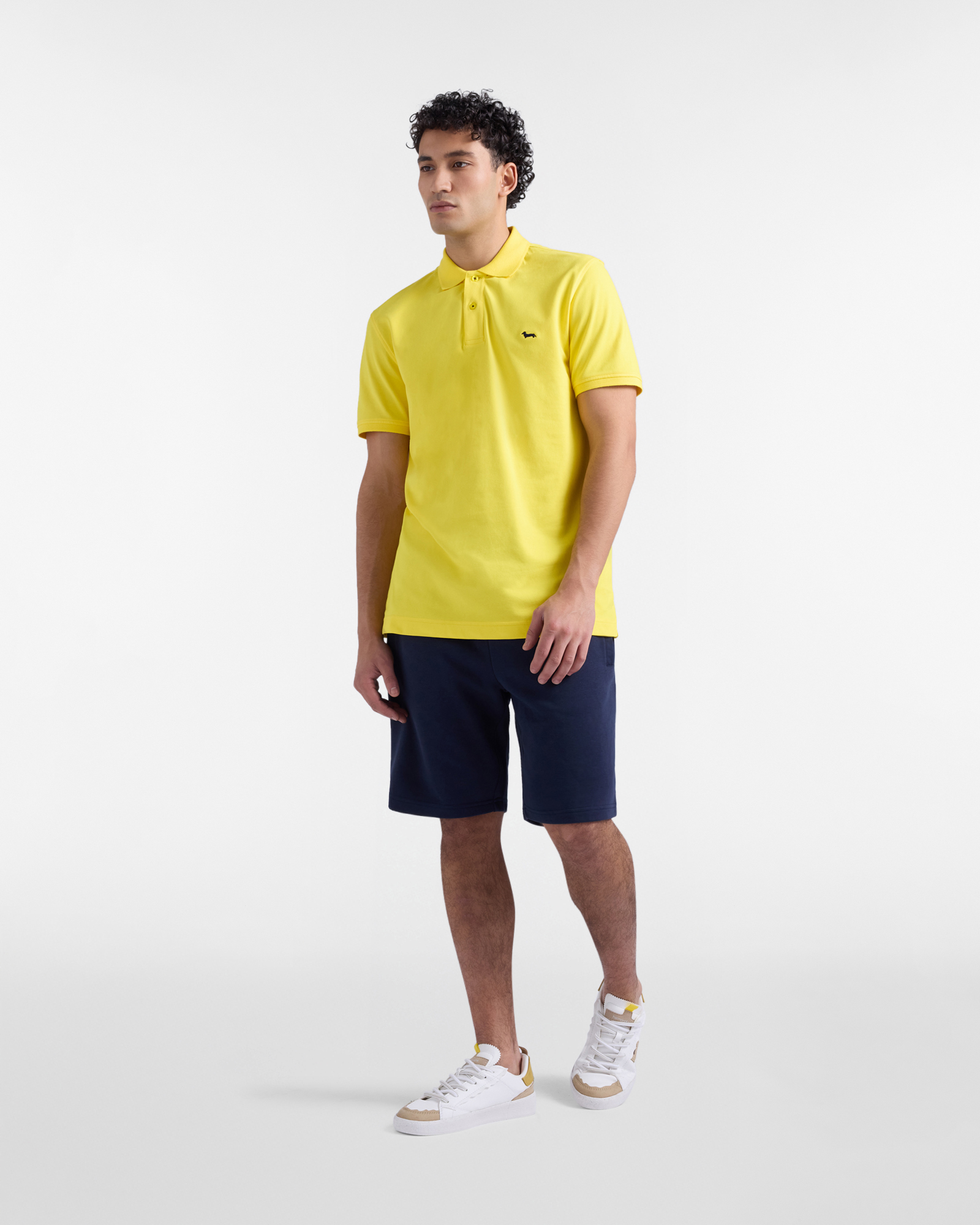 Basic stretch piqu&eacute; polo shirt, Yellow, large image number 3
