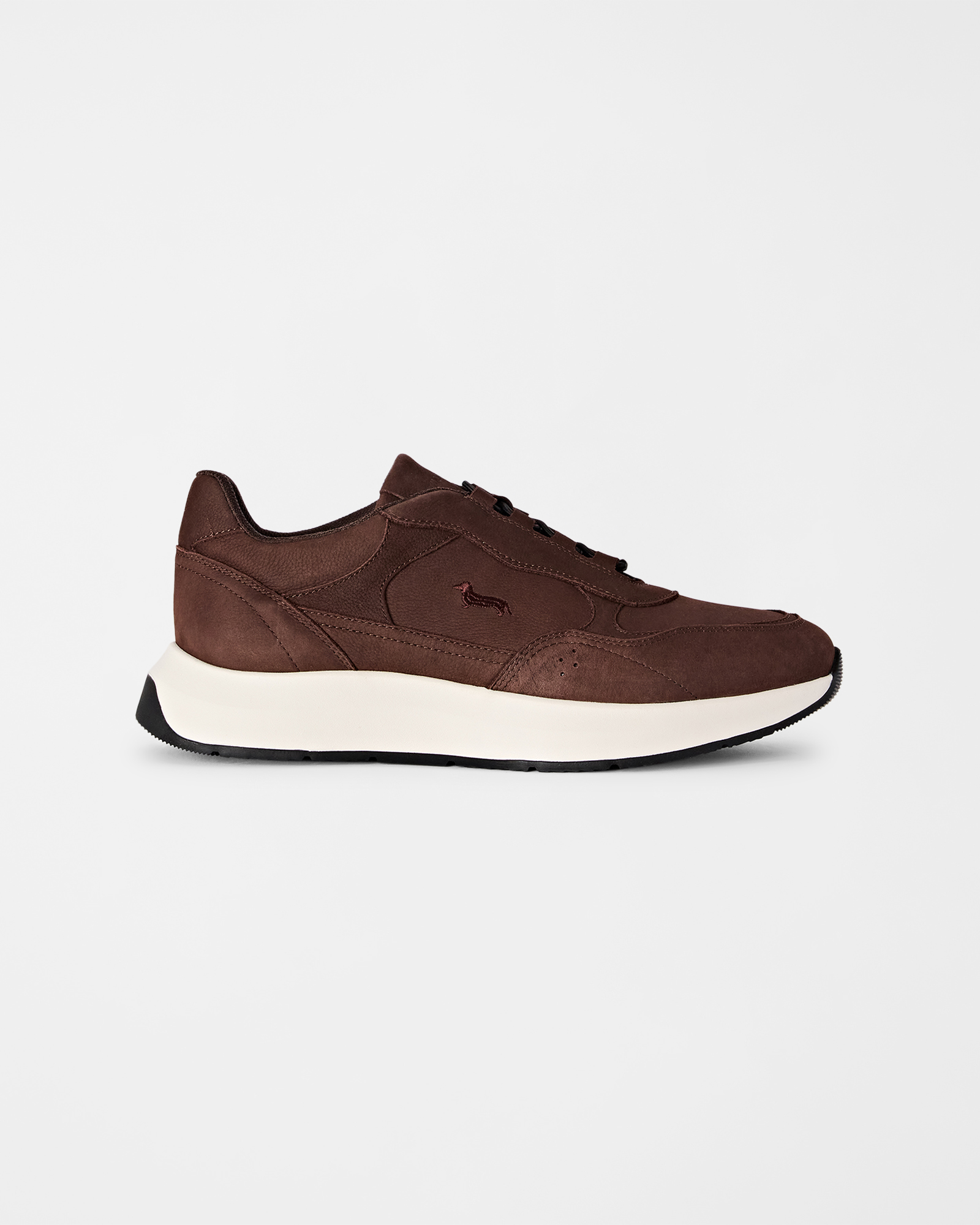 Men's dark brown slip-on sneakers with EVA sole