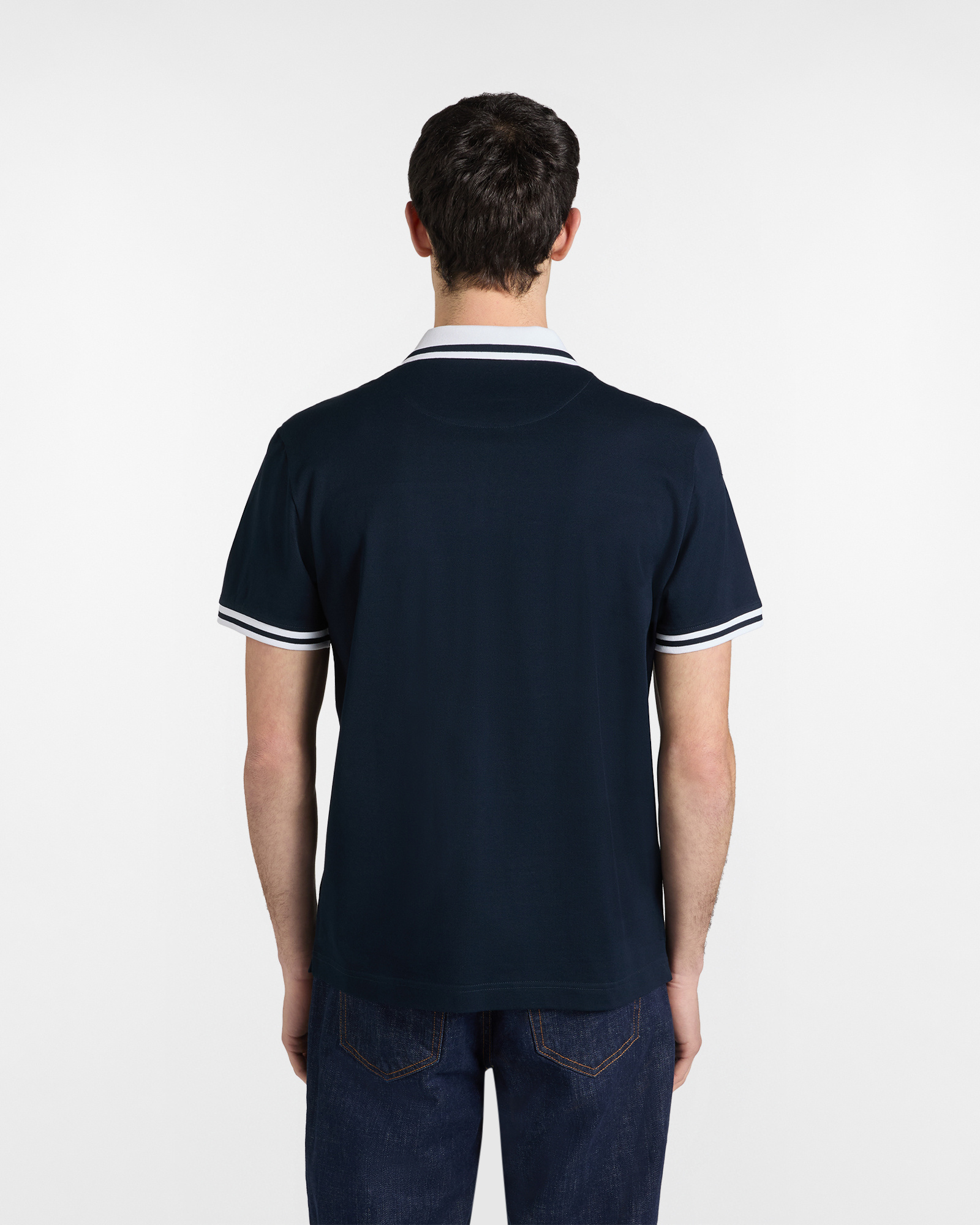 Men's regular-fit polo shirt with contrasting band