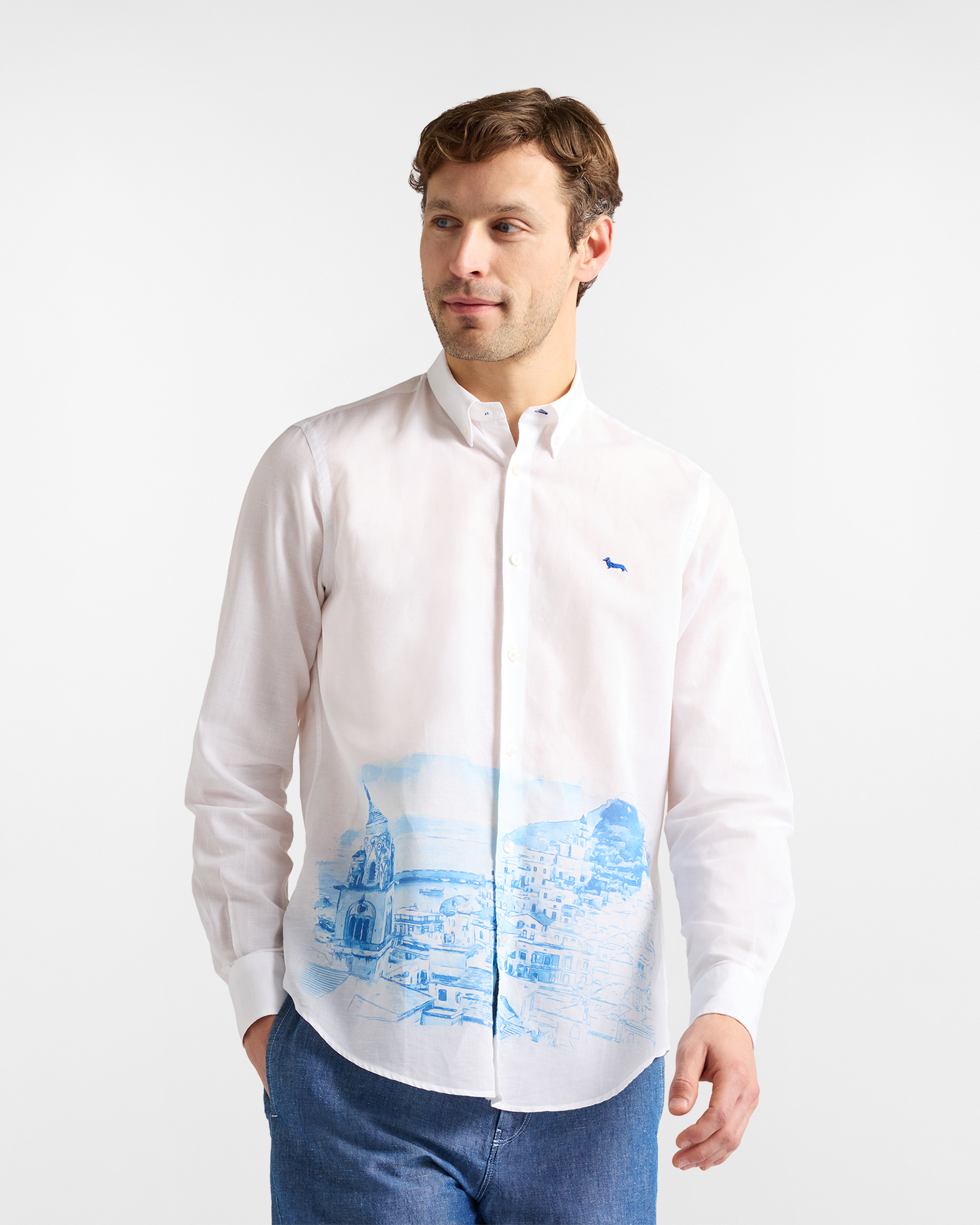 Men's Postcard capsule poplin shirt
