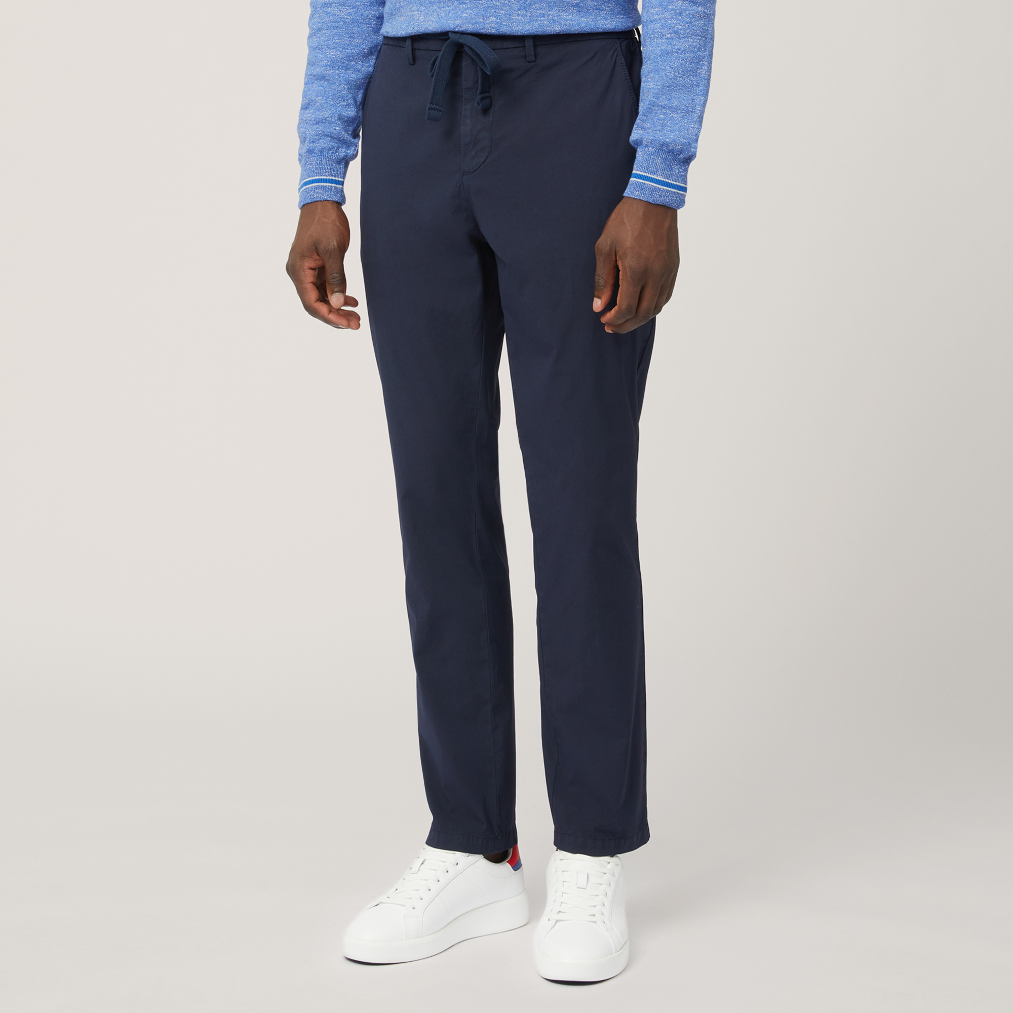 Pantaloni Jogger In Cotone, Blu Navy, large image number 0