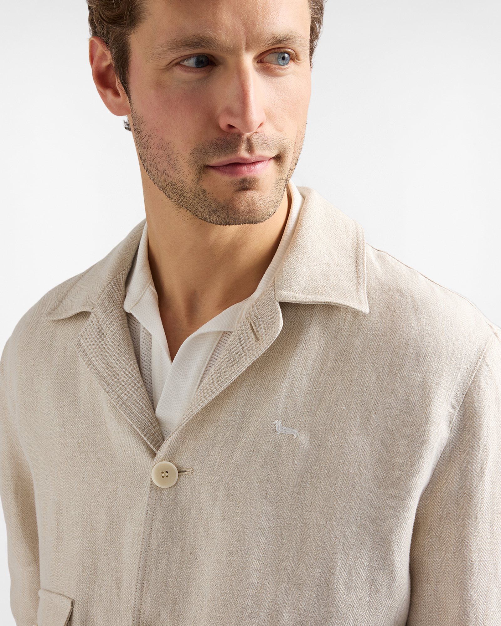 Men's Craftsmanship in Color bomber jacket in pure linen, Sand, large image number 2