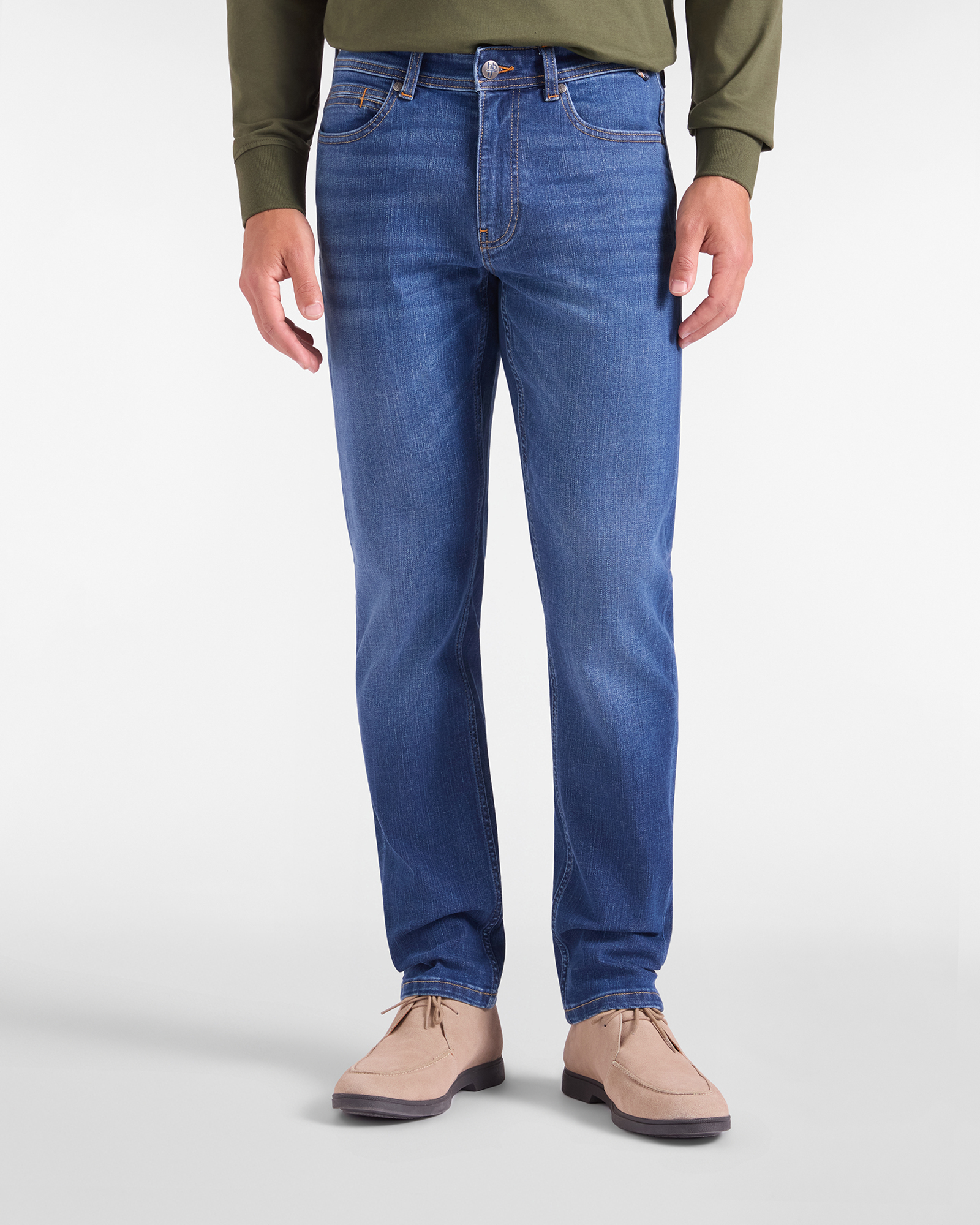 Jeans HBJ Uomo 5 Tasche Narrow Fit in Cotone Stretch Blu Denim