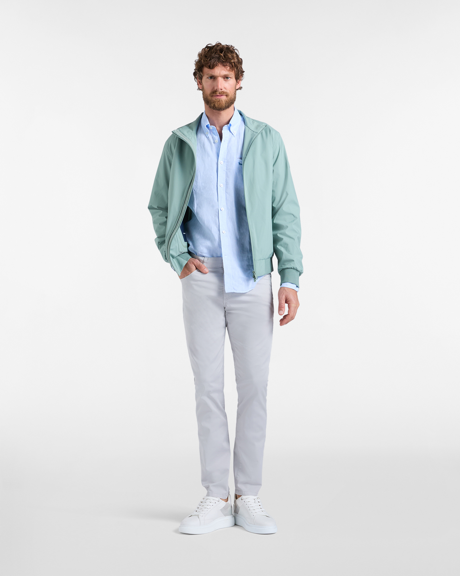 Men&rsquo;s slim-fit five-pocket trousers, Gray, large image number 3