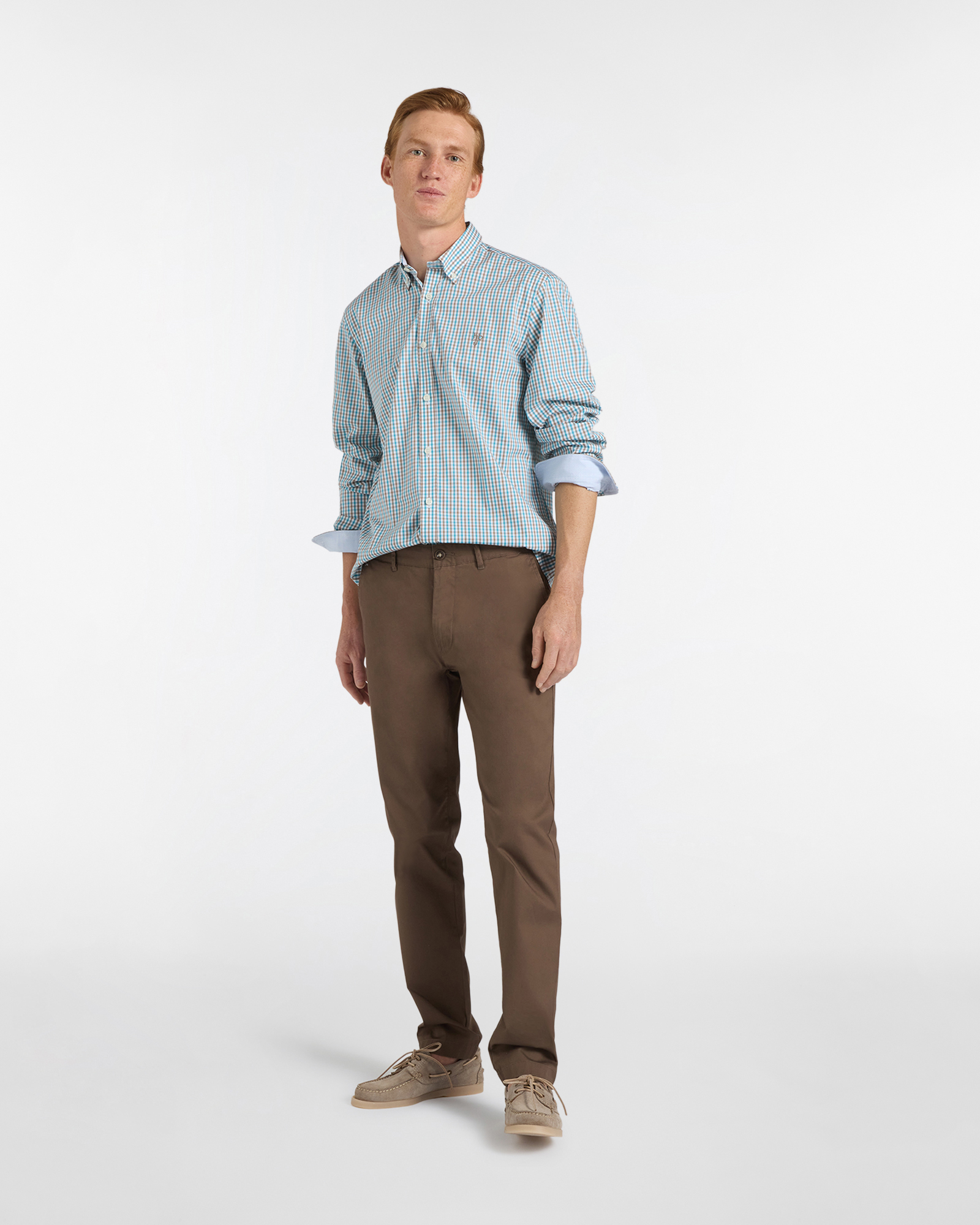 Camicia Uomo Micro Check Regular Fit, Verde chiaro, large image number 3