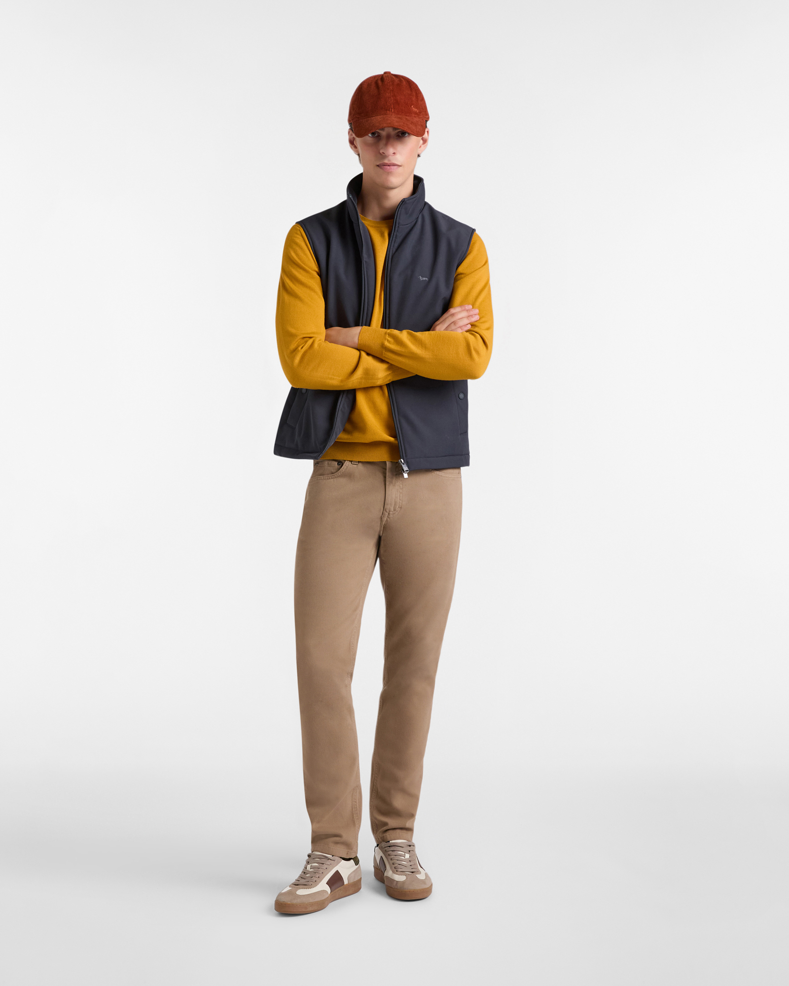 Five-Pocket Narrow Fit Pants, Sand, large image number 3