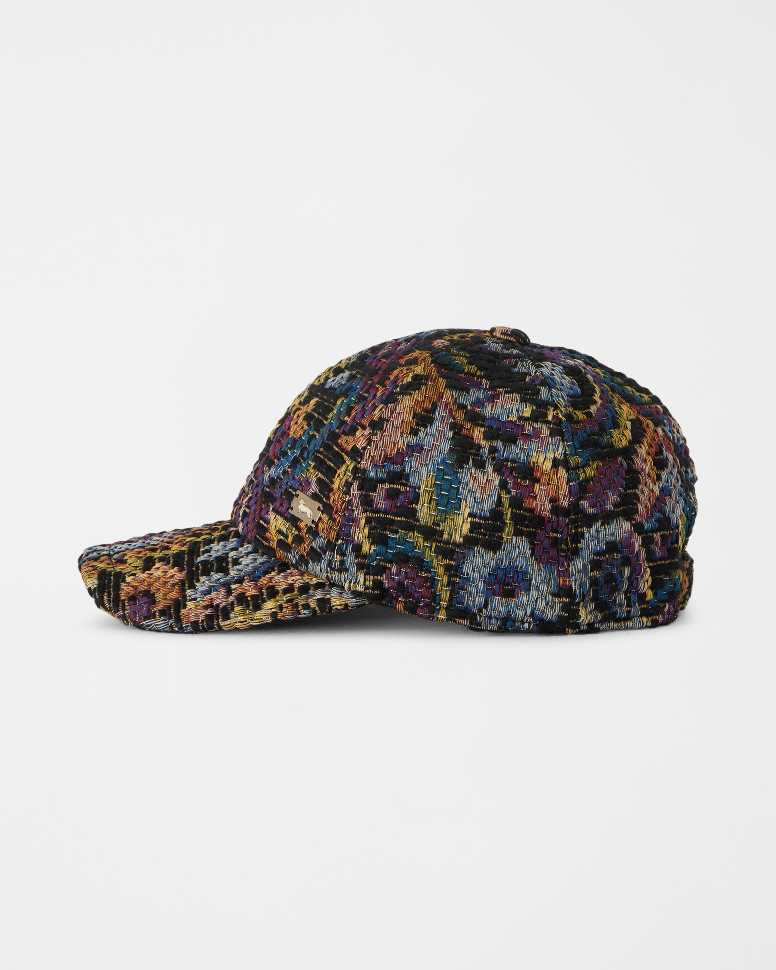 Women&rsquo;s baseball cap in paisley fabric, BLACK, large