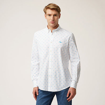 Cotton Shirt With Dachshund Motif All Over