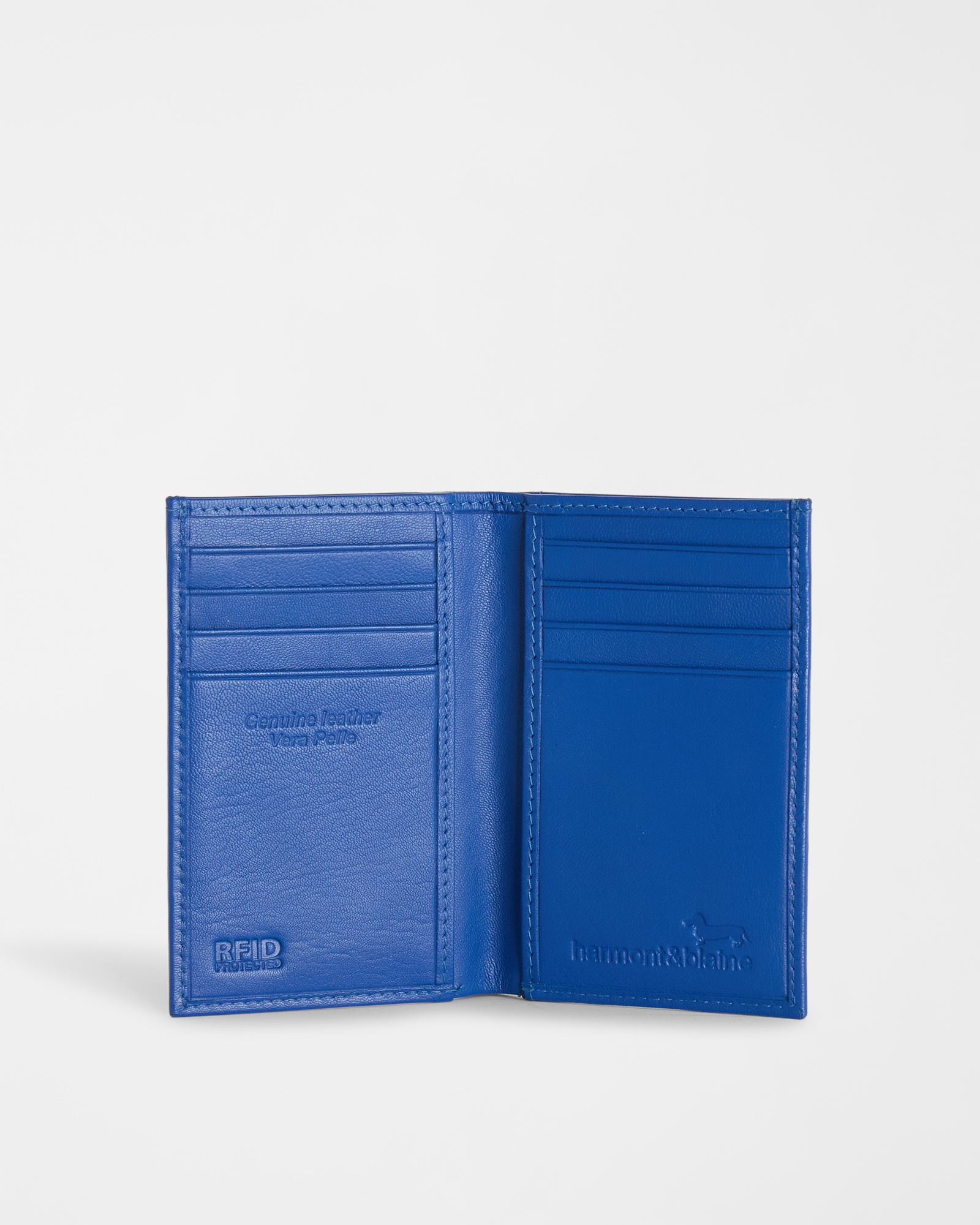 Men's vertical leather wallet, Blue, large image number 2