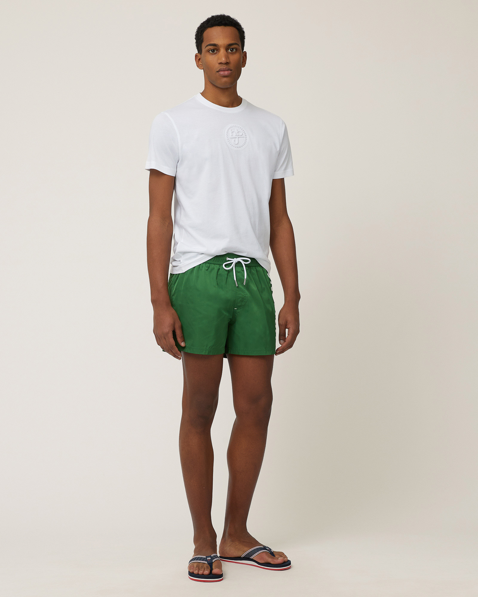 Swim Shorts with Lettering, Grass Green, large image number 3