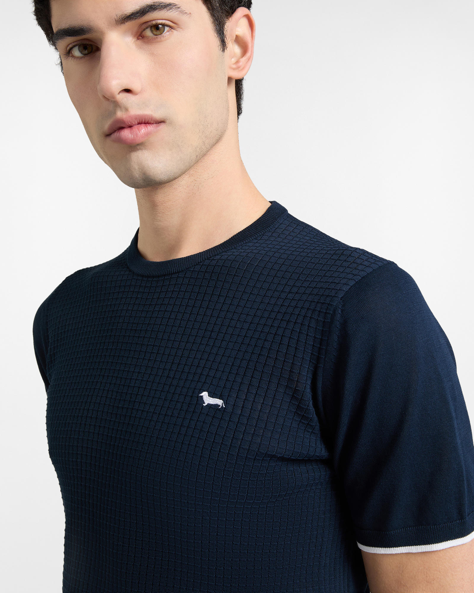 Knit T-shirt with 3D processing, Blue, large image number 2