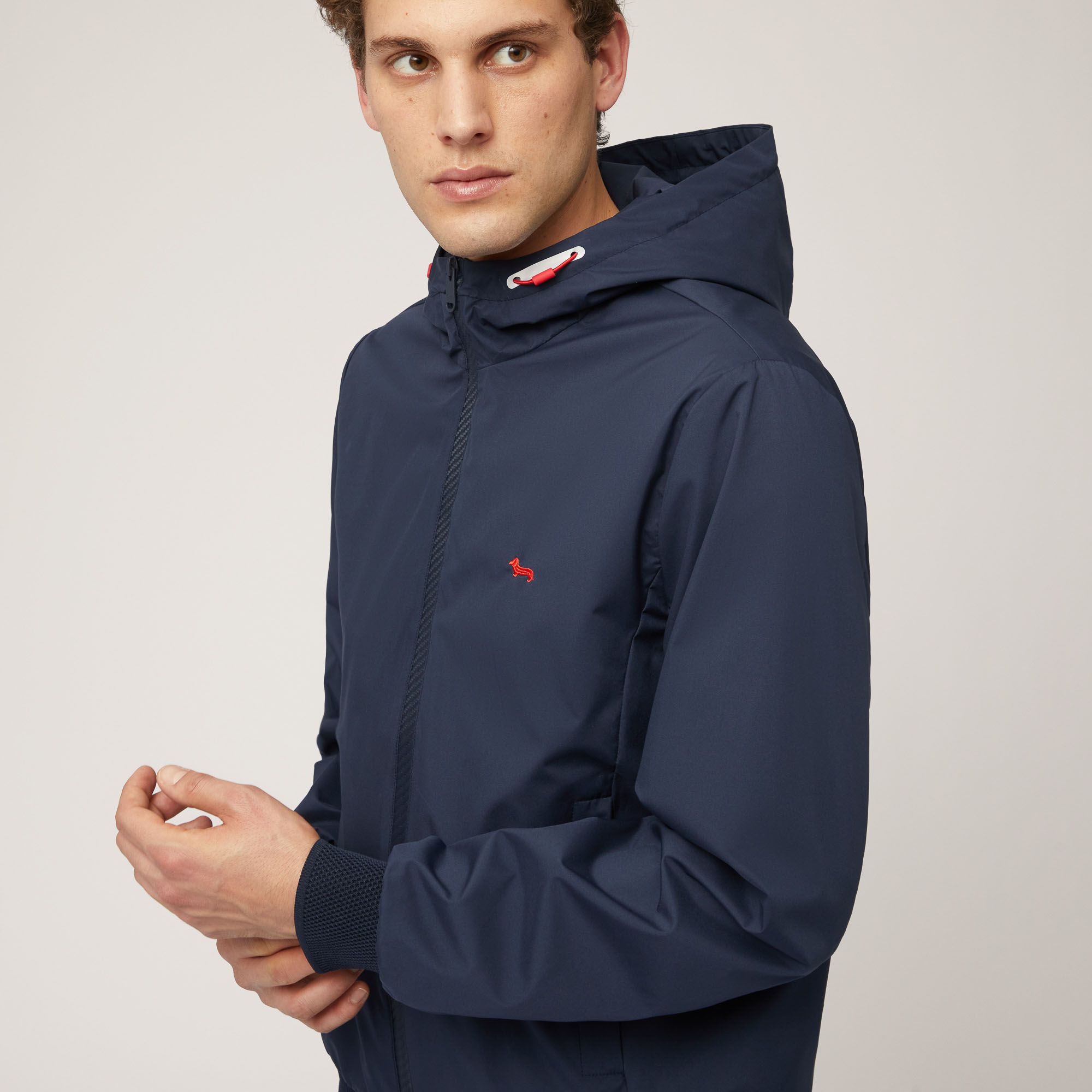 Softshell K-Way with Hood and Contrasting Details, Blue, large image number 2