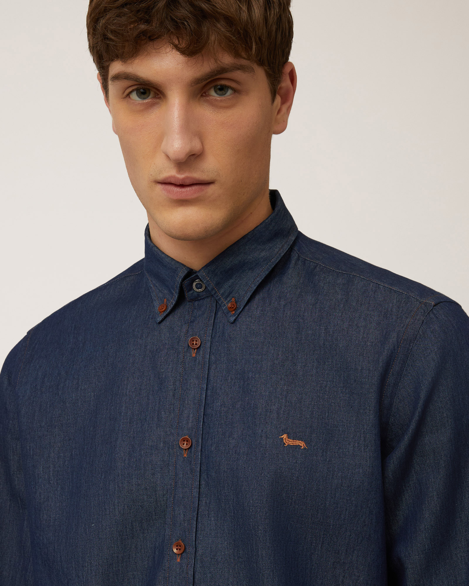 Regular Shirt with Dachshund, Navy Blue, large image number 2