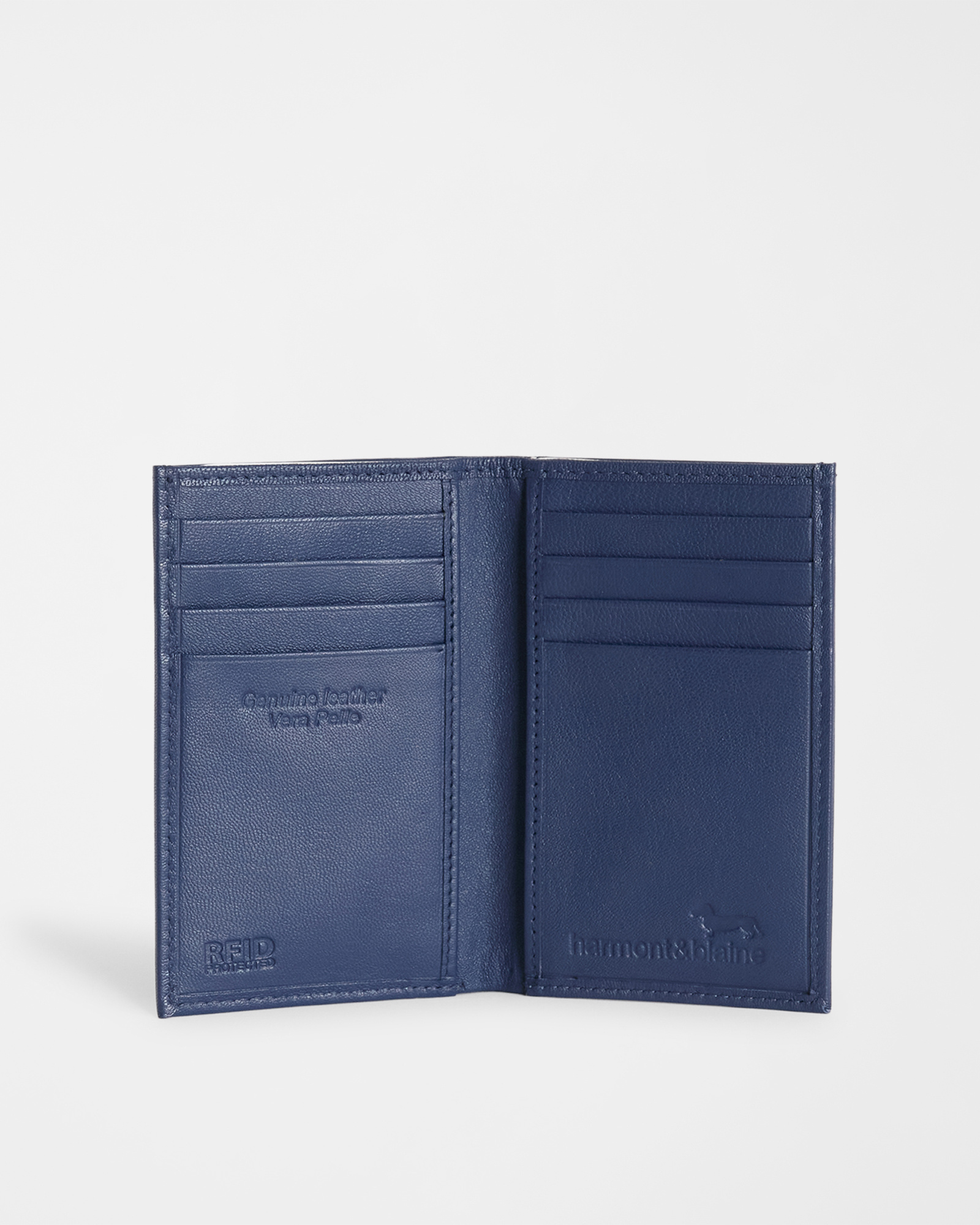 Men's vertical leather wallet, Blue, large image number 2