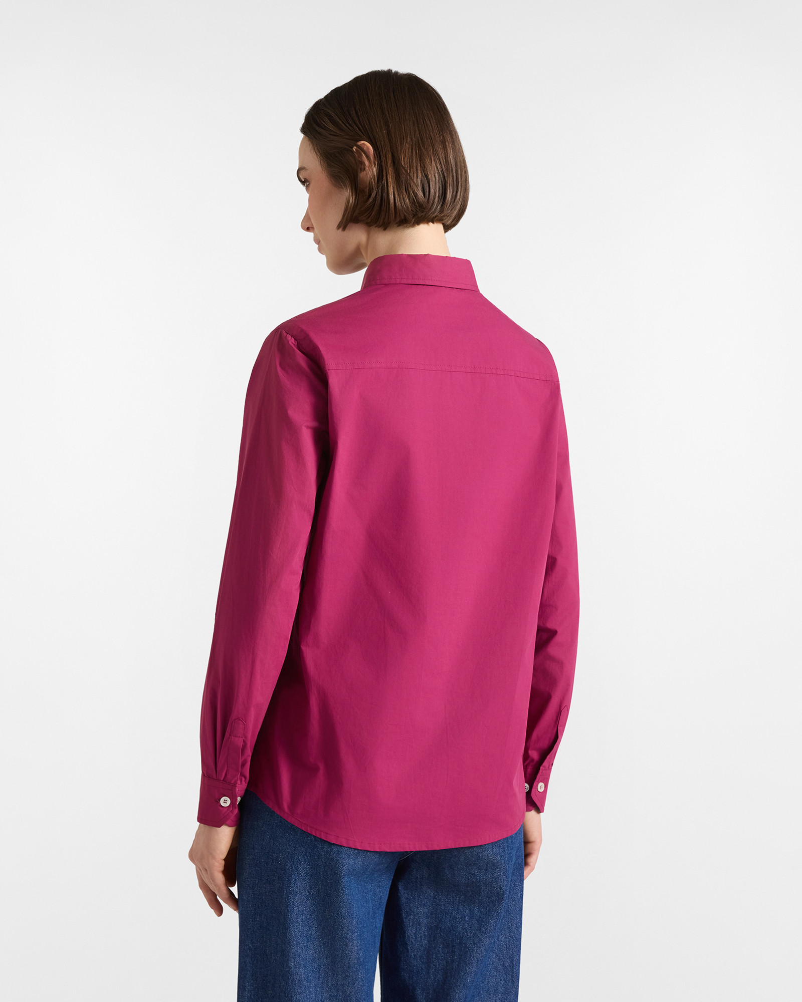 Women's solid shirt with tie fabric details, INDIAN ROSE, large