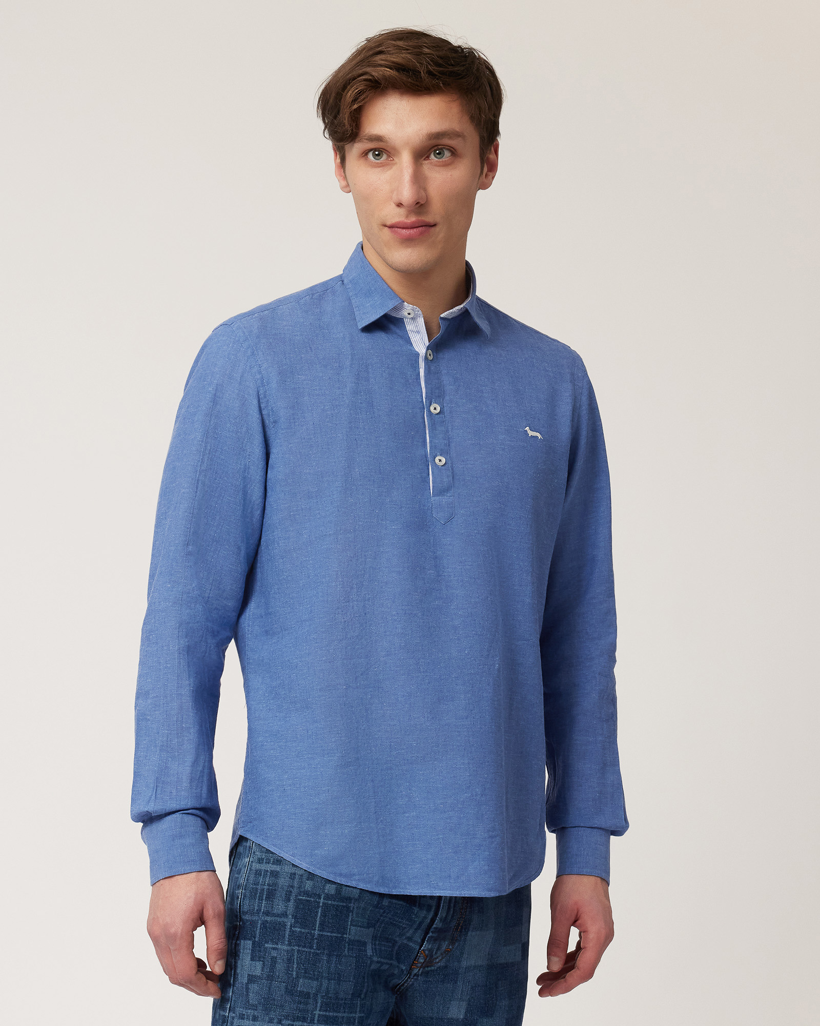 Polo Camicia A Maniche Lunghe, Lavanda Scuro, large