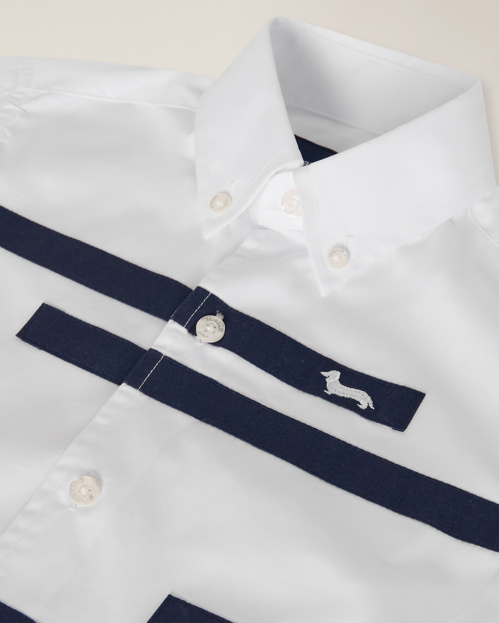 Camicia in popeline con fasce a contrasto, Bianco, large image number 2