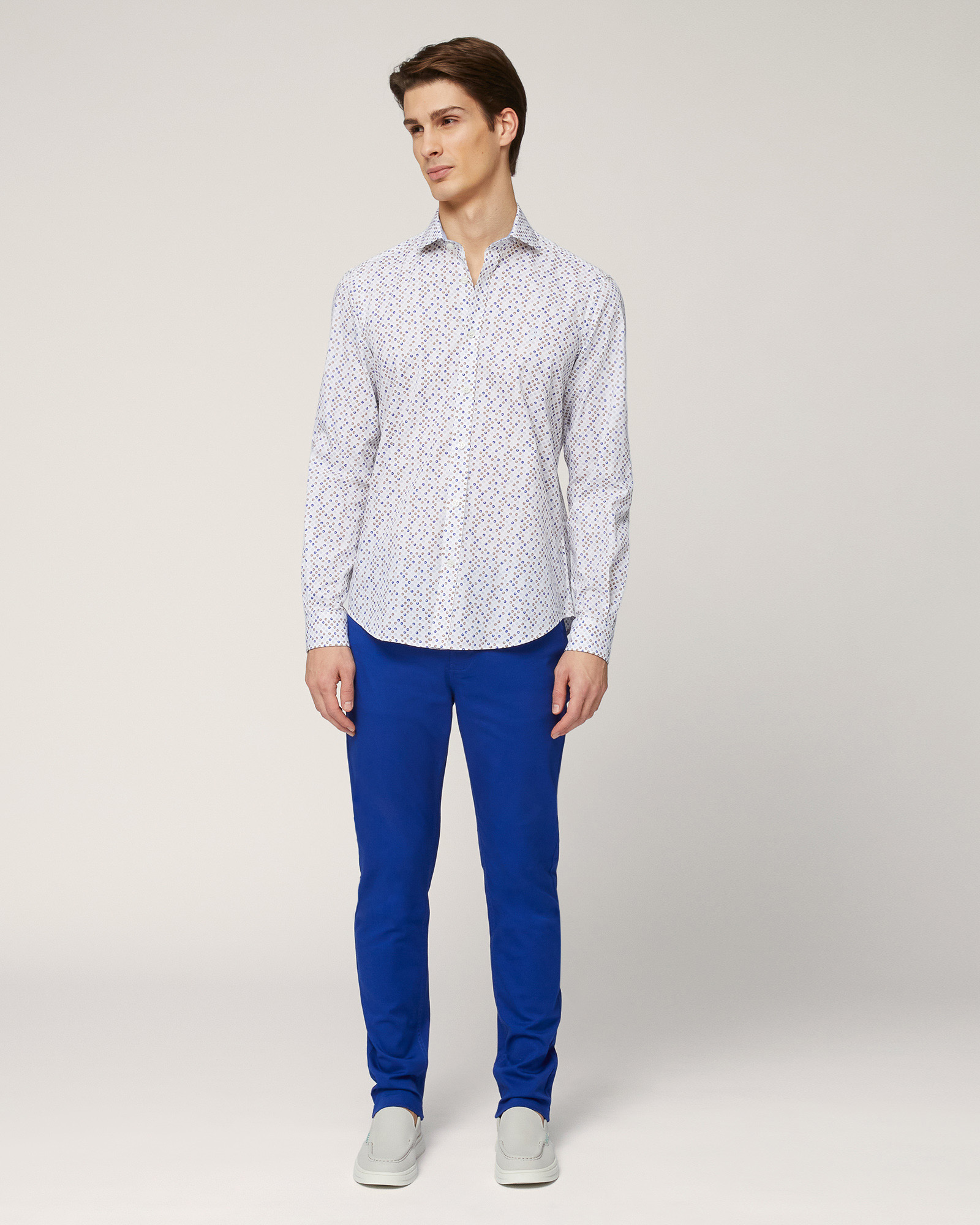 Camicia Narrow Microfantasia, Bianco, large image number 3