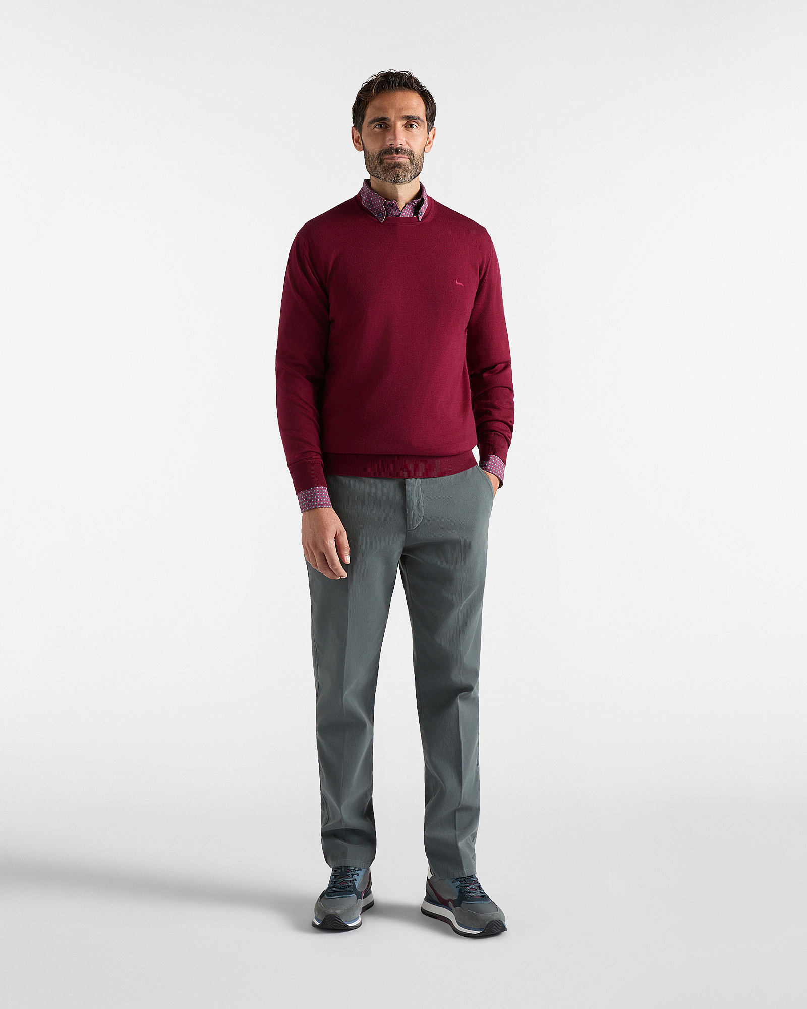 BASIC MERINO CREW NECK SWEATER, INDIAN ROSE, large image number 3