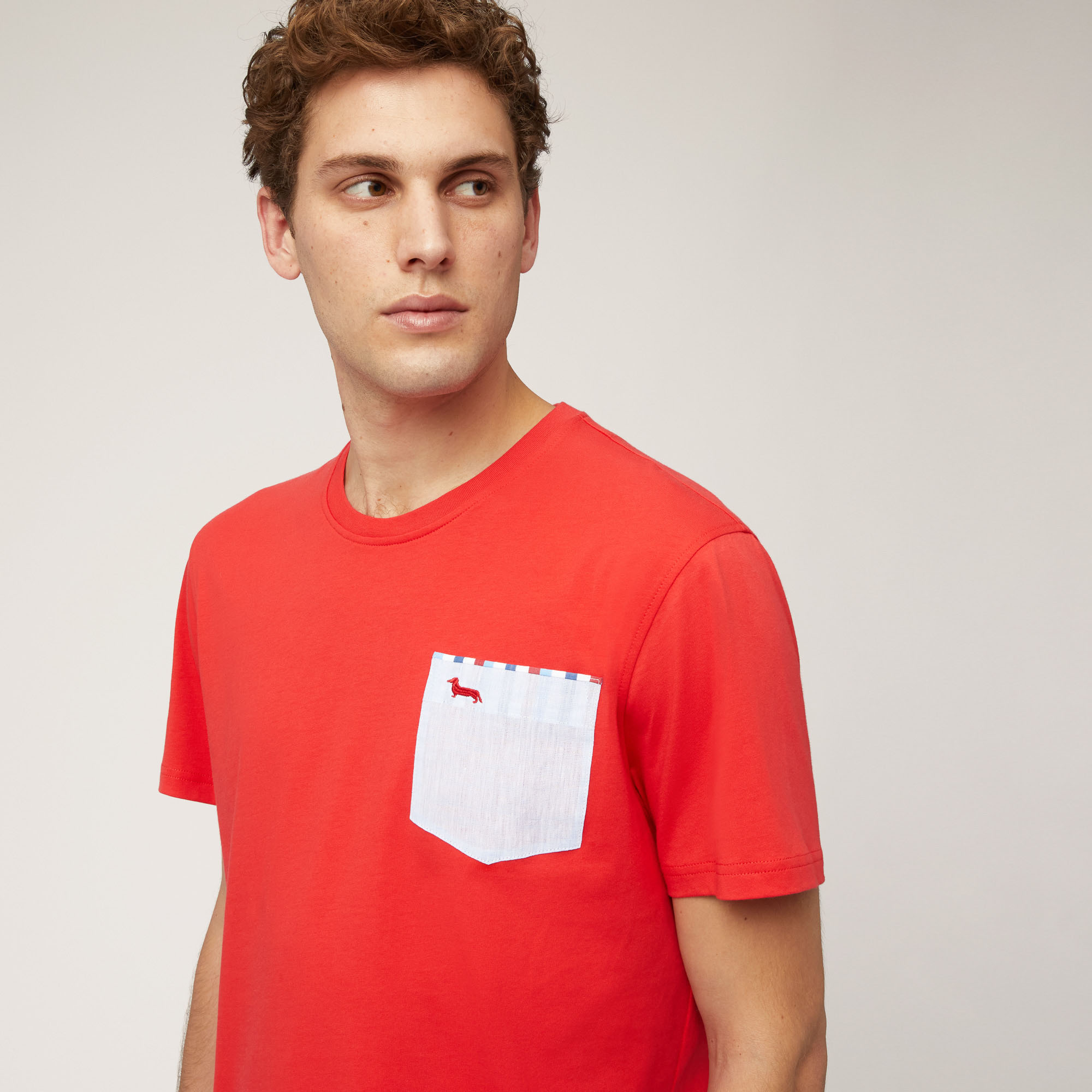 T-Shirt with Pocket, Light Red, large image number 2