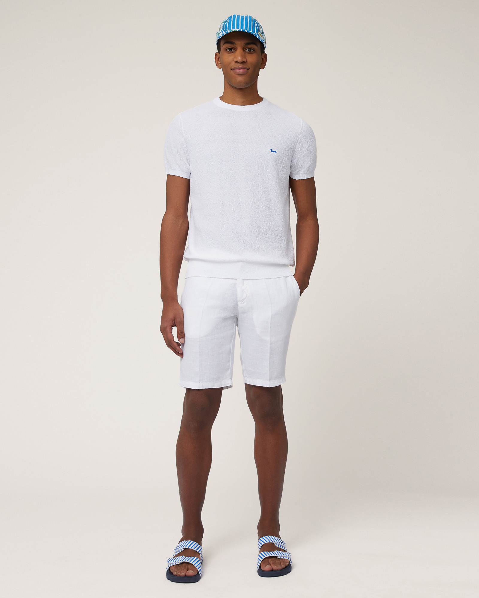 Bermudas de lino corte regular, Blanco, large image number 3