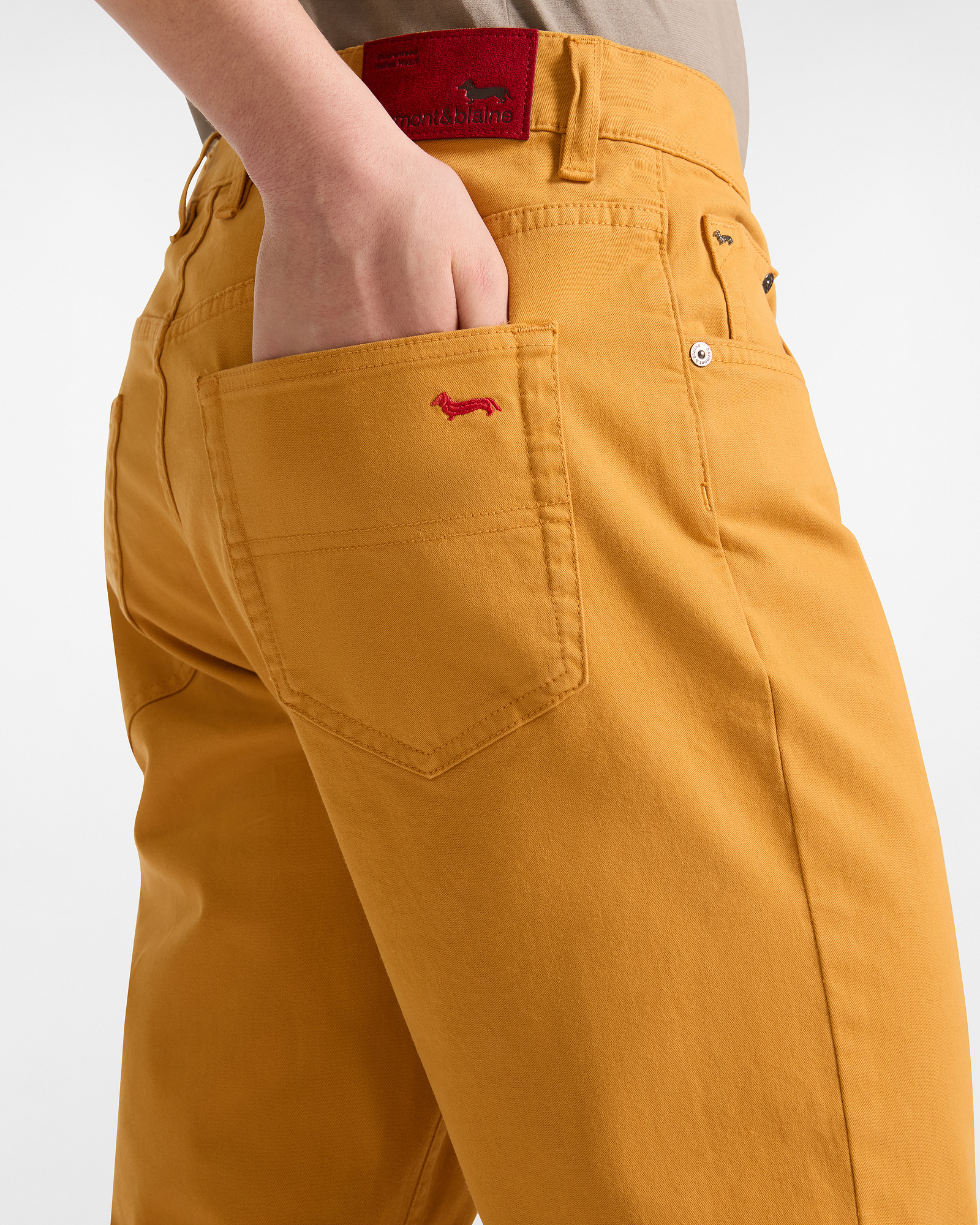 Regular Fit Gabardine Pants, Mustard, large image number 2