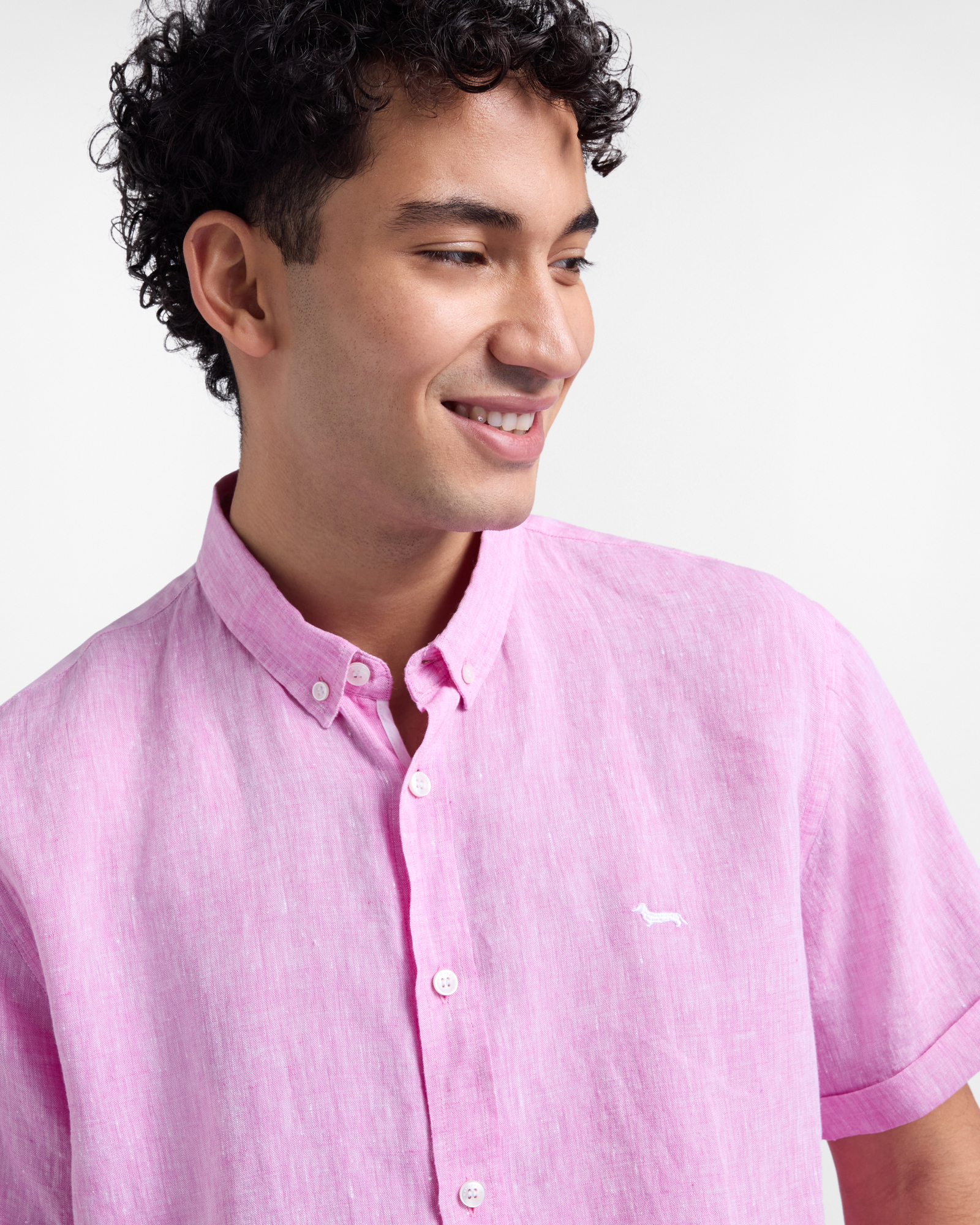 Straight-fit pure linen shirt, Red, large image number 2