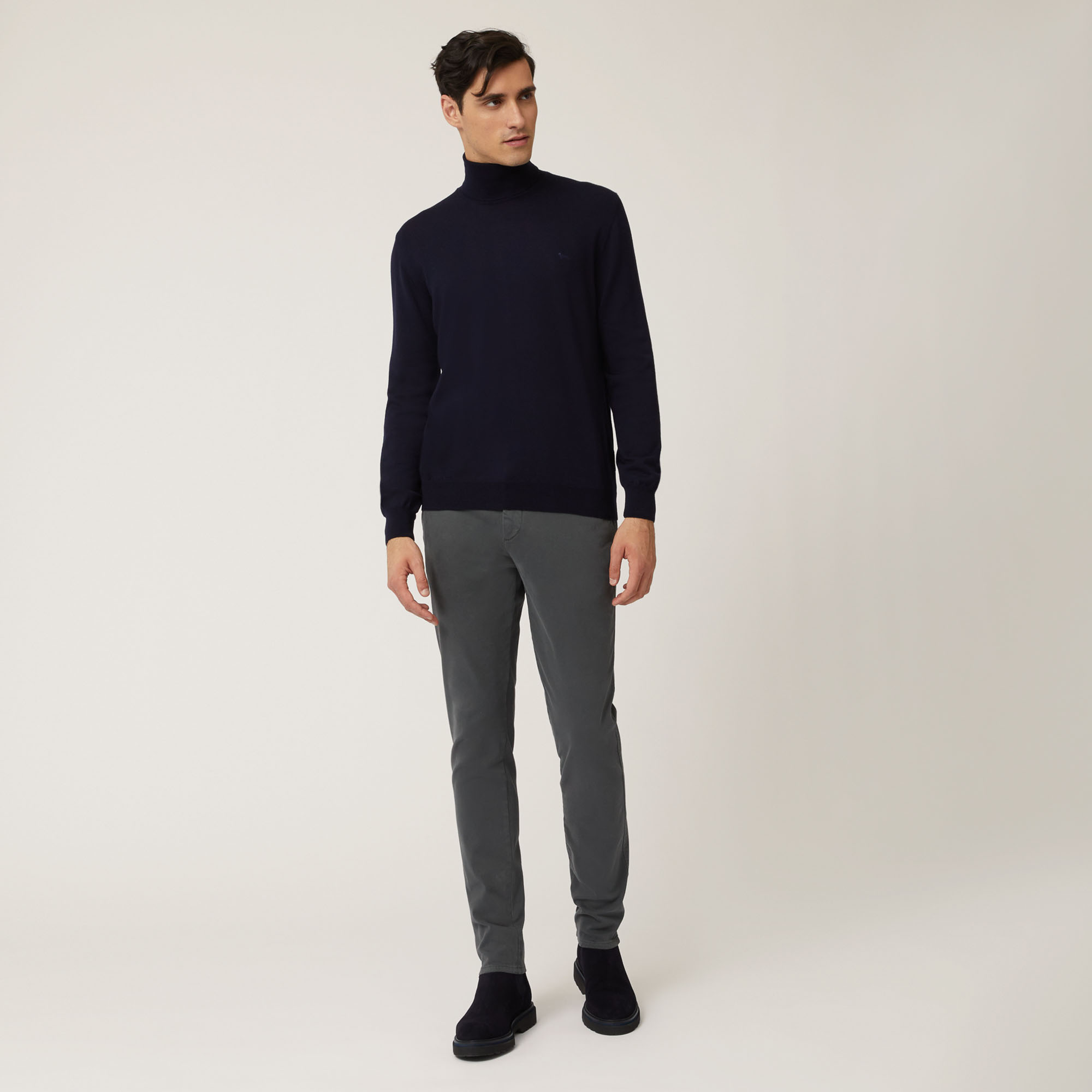 Merino Wool Turtleneck, Blue, large image number 3